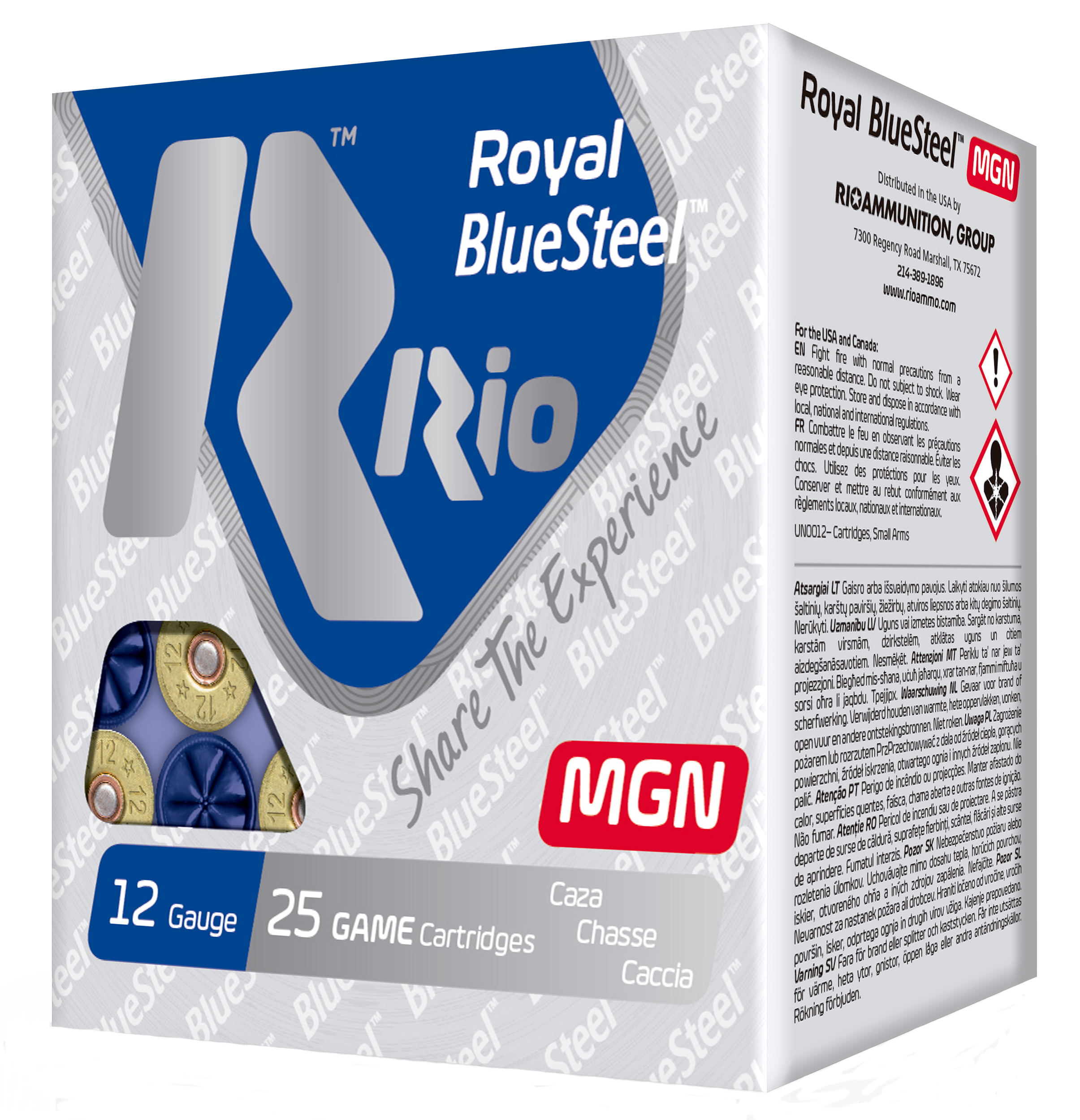 Rio Ammunition RBSM362 Royal BlueSteel Magnum 12 Gauge 3in. 1-1/4 oz 2 Shot 25 Bx/ 10 Cs