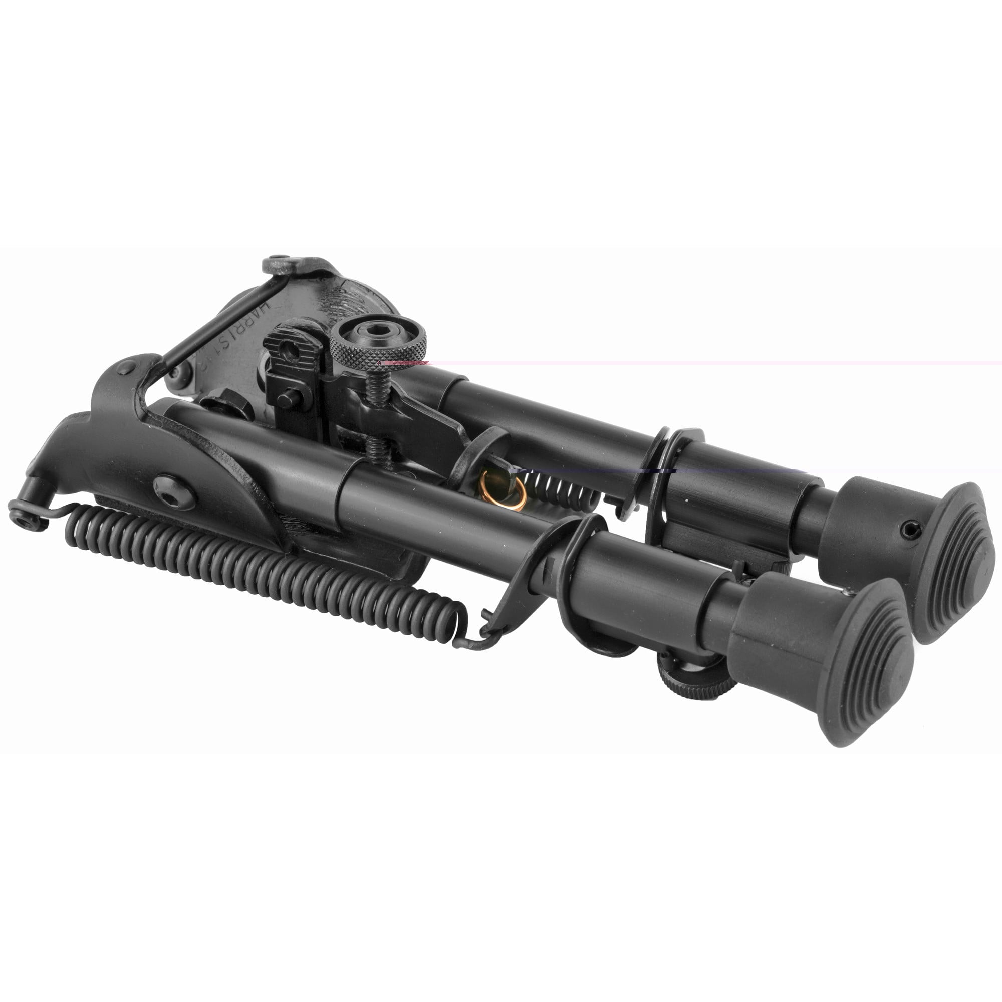 Harris Bipods 1A2-BR2 Non-Swivel BR Swivel Stud, 6-9", Black Steel/Aluminum, Self Leveling Legs, Rubber Feet (No Sling Stud Provision)