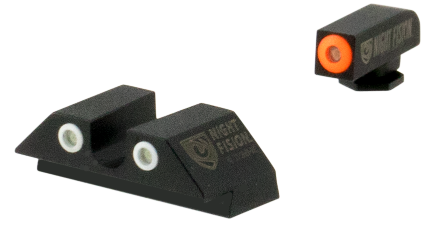 Night Fision GLK001007OGZ Tritium Night Sights For GlockBlack | Green Tritium Orange Ring Front Sight Green Tritium White Ring Rear Sight