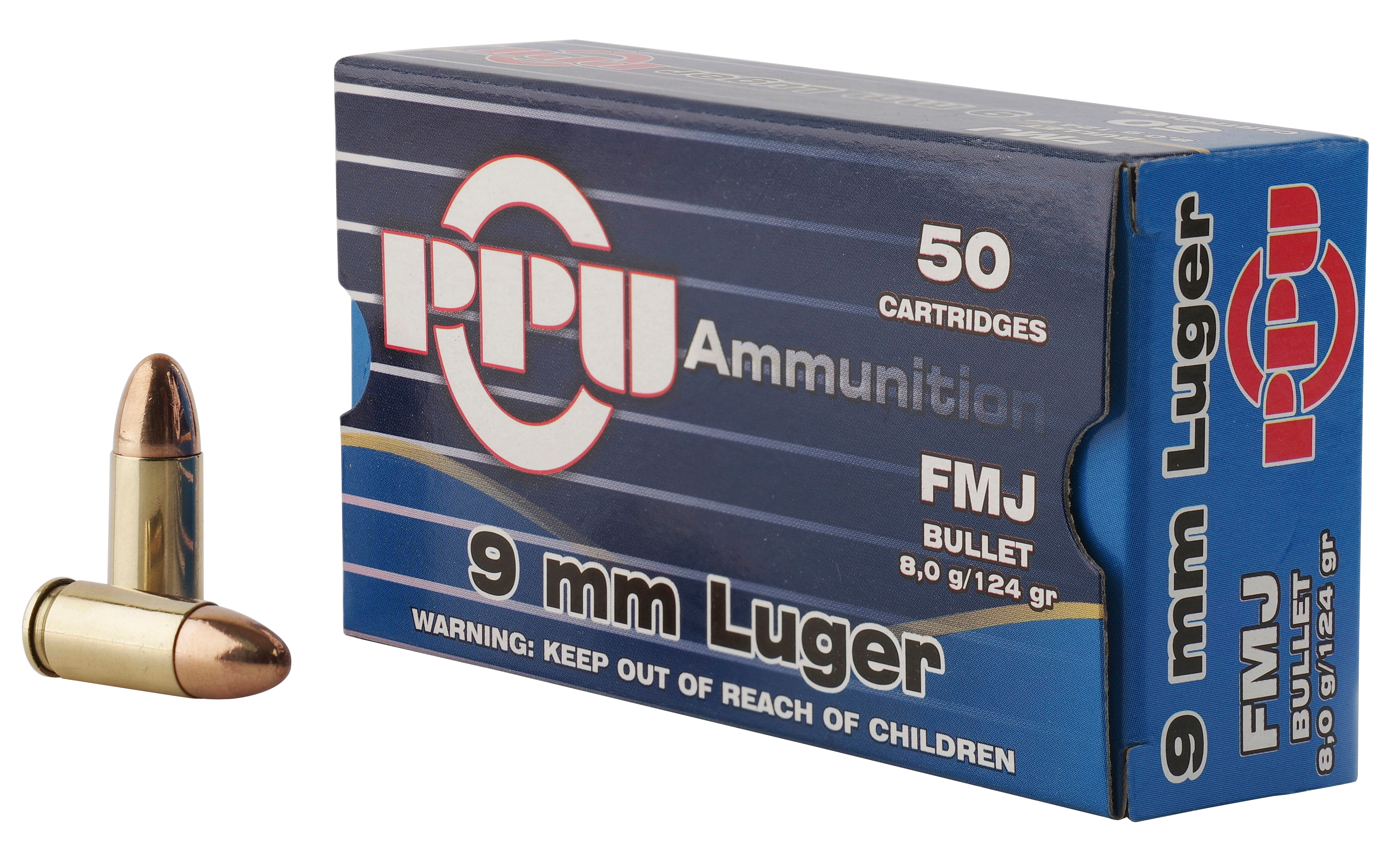 PPU PPH9F2 Handgun Defense 9mm Luger 124 gr FMJ50rd Bx