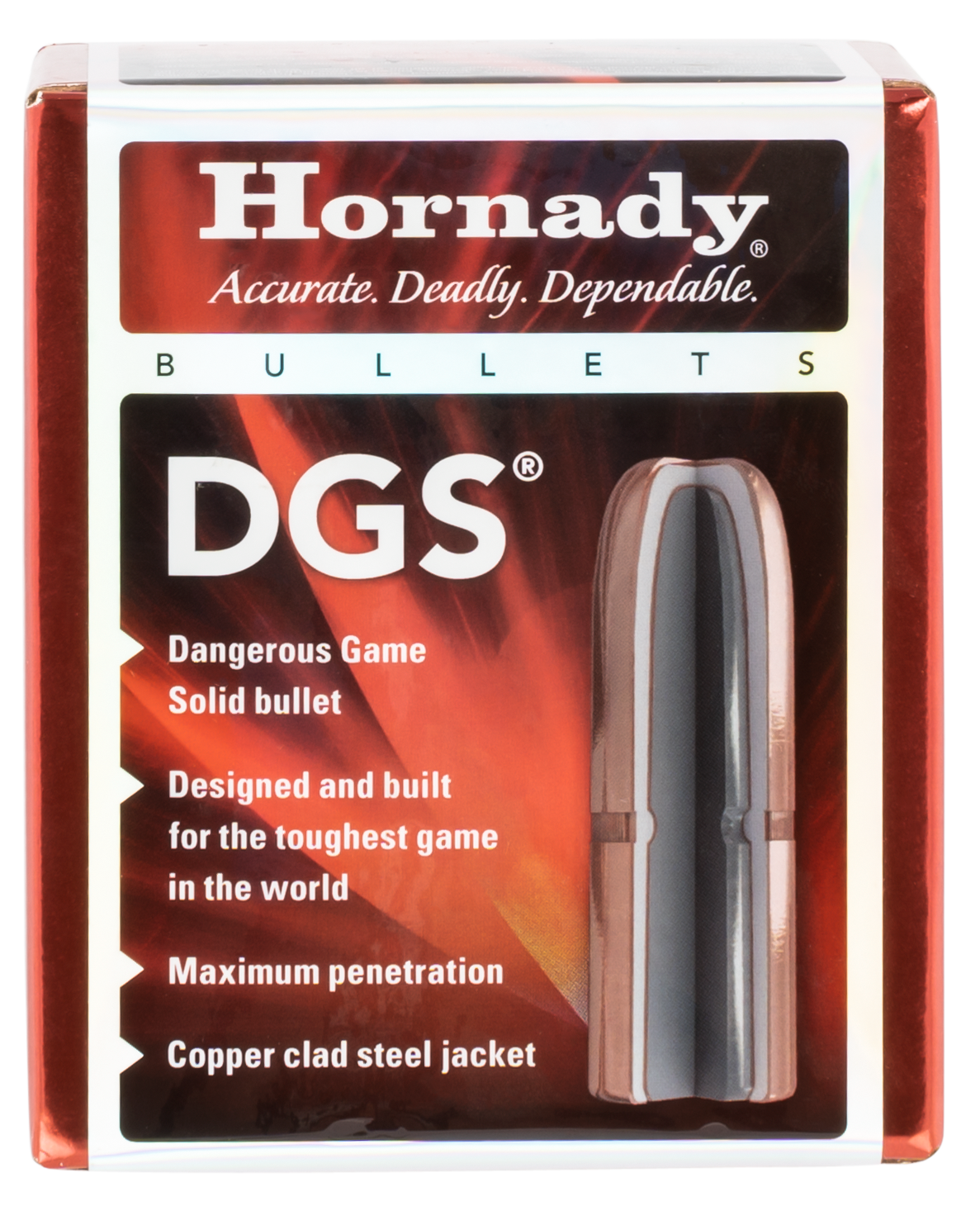 Hornady DGS Dangerous Game Bullets 45 Caliber (458 Diameter) 500 Grain Flat Nose Solid Box of 50