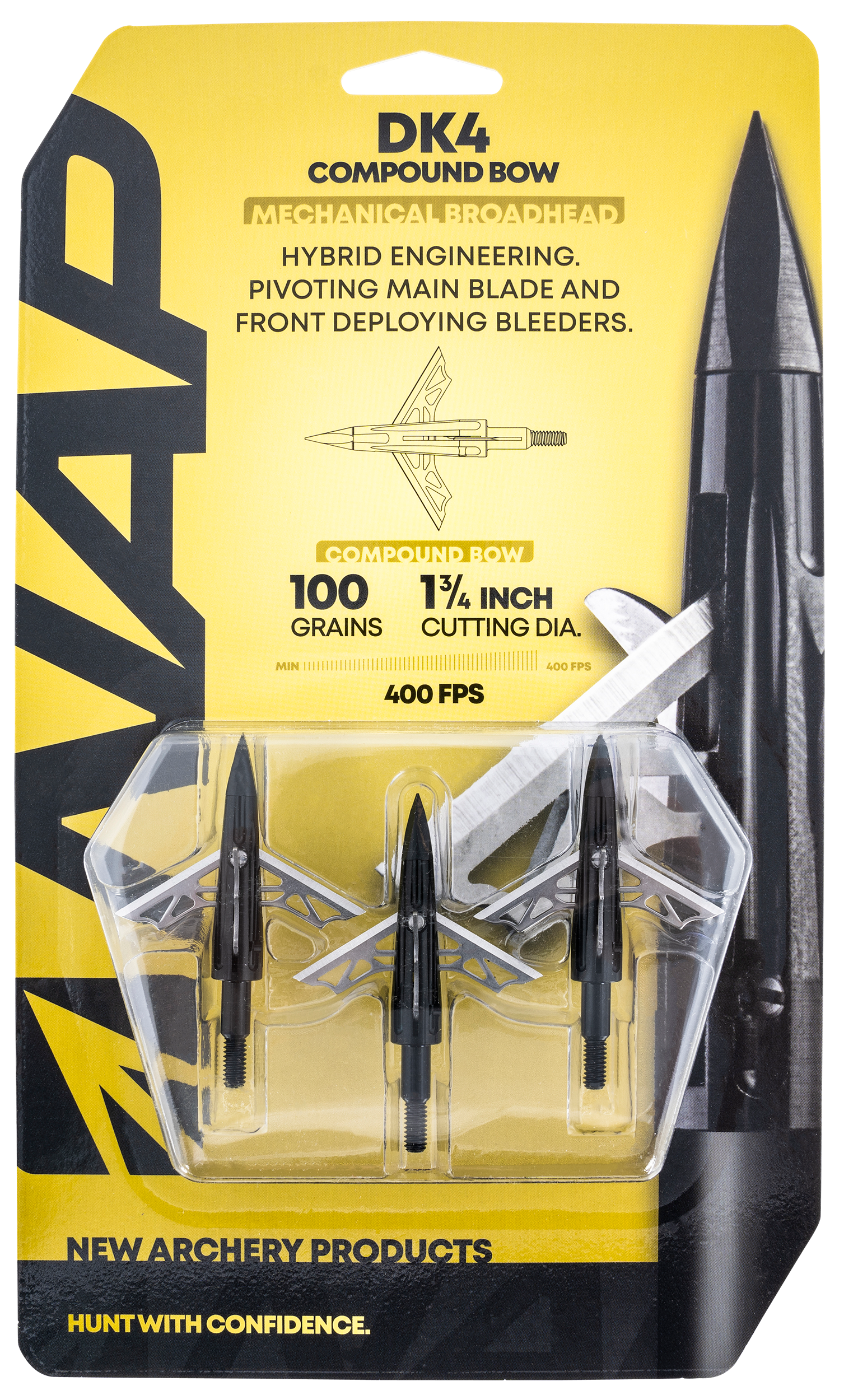 NAP NAP60DK100 DK4 Crossbow Broadhead Mechanical 100 grain Black