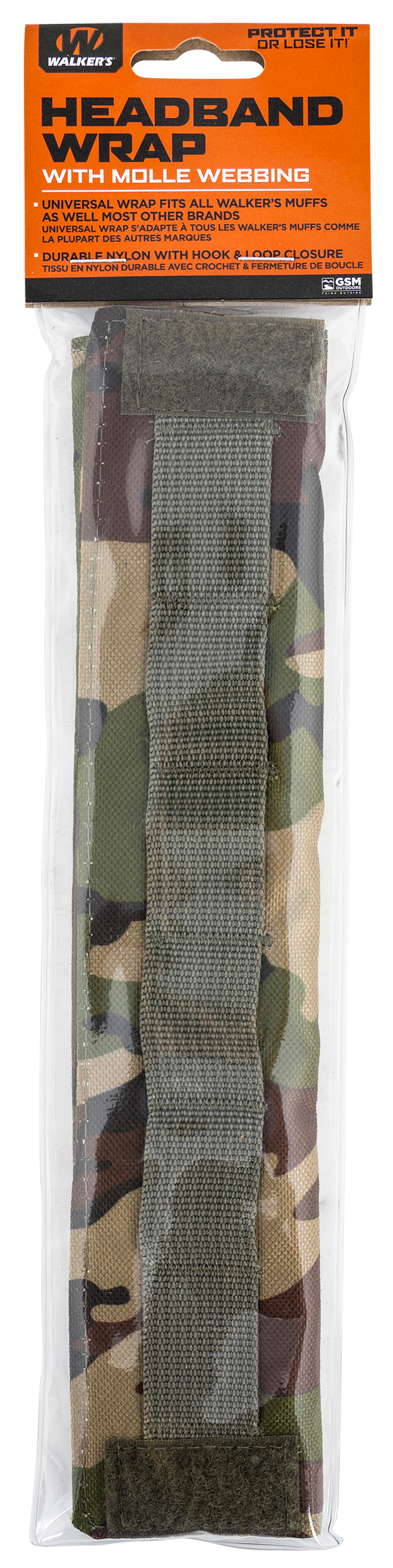 Walker's GWPHDBNDVCMO Razor Headband Wrap Camo Velcro