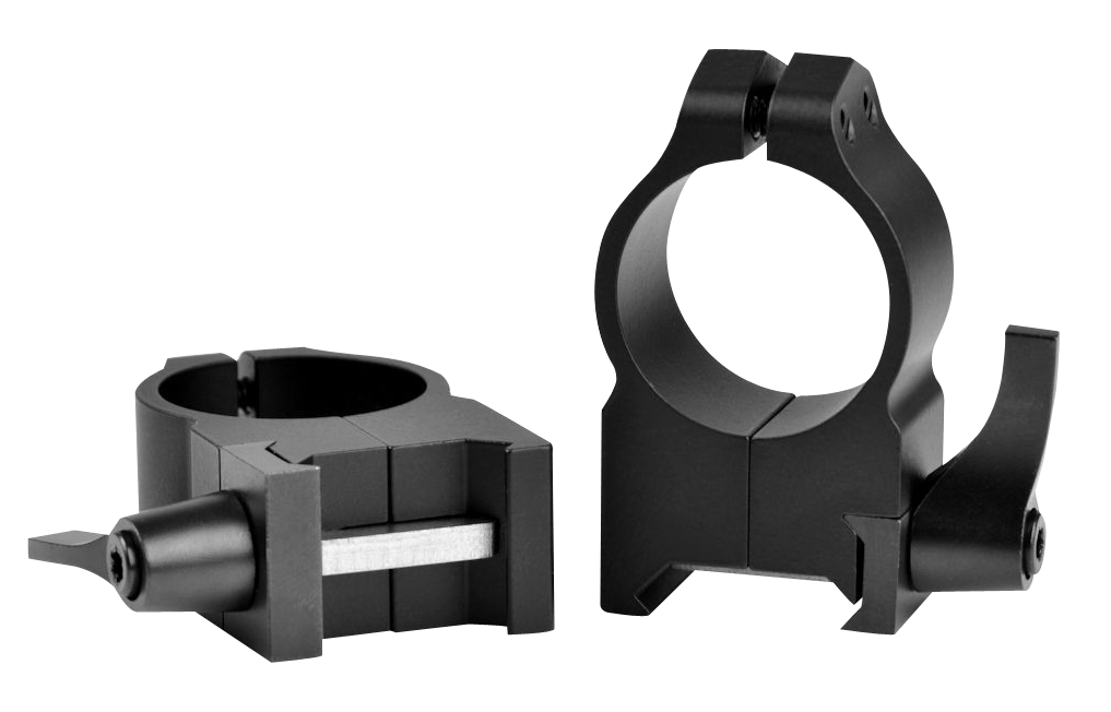 Warne 202LM Maxima Vertical Ring Set Quick Detach For Rifle Maxima/Weaver/Picatinny High 1" Tube Matte Black Steel