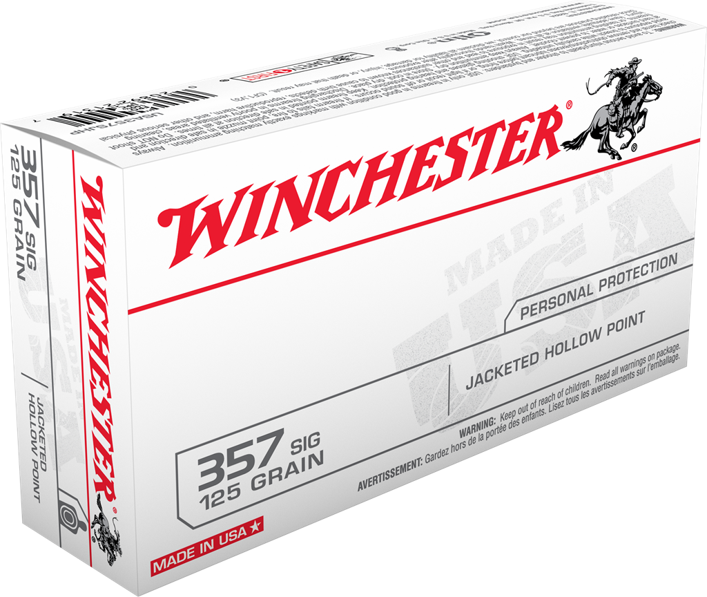 Winchester Ammo USA357SJHP USA Defense 357 Sig 125 gr Jacketed Hollow Point (JHP) 50rd Bx