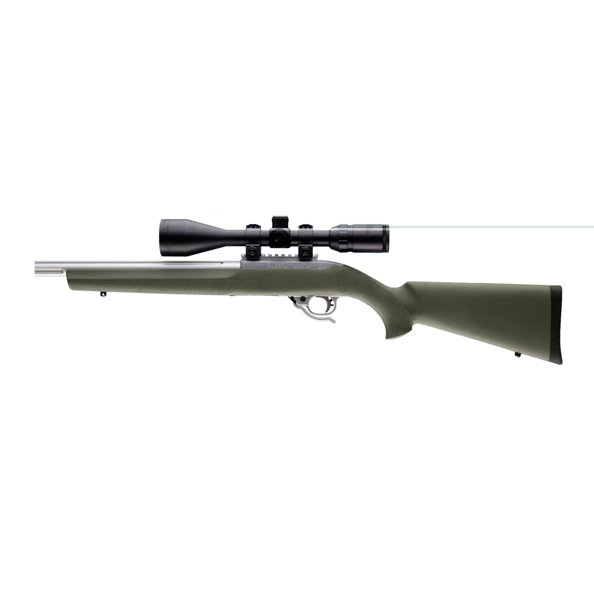 Hogue 22210 OverMolded Rifle Stock Aluminum Pillar Bedded OD Green Synthetic for Ruger 10/22 with .920 Barrel Diameter