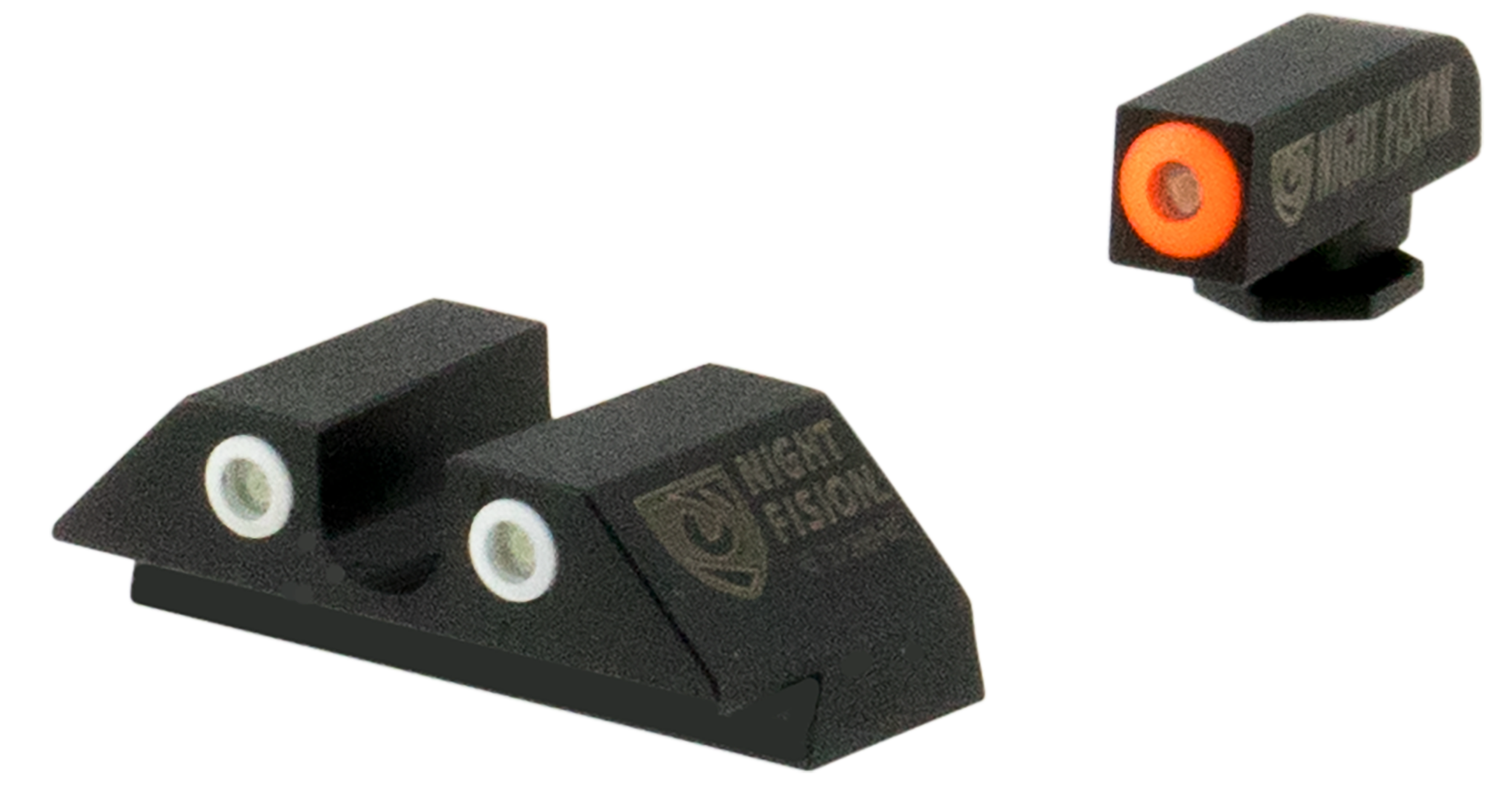 Night Fision Standard Height Night Sight Set Glock 42, 43, 43X Tritium Front, U-Notch Black Ring Rear Steel Nitride