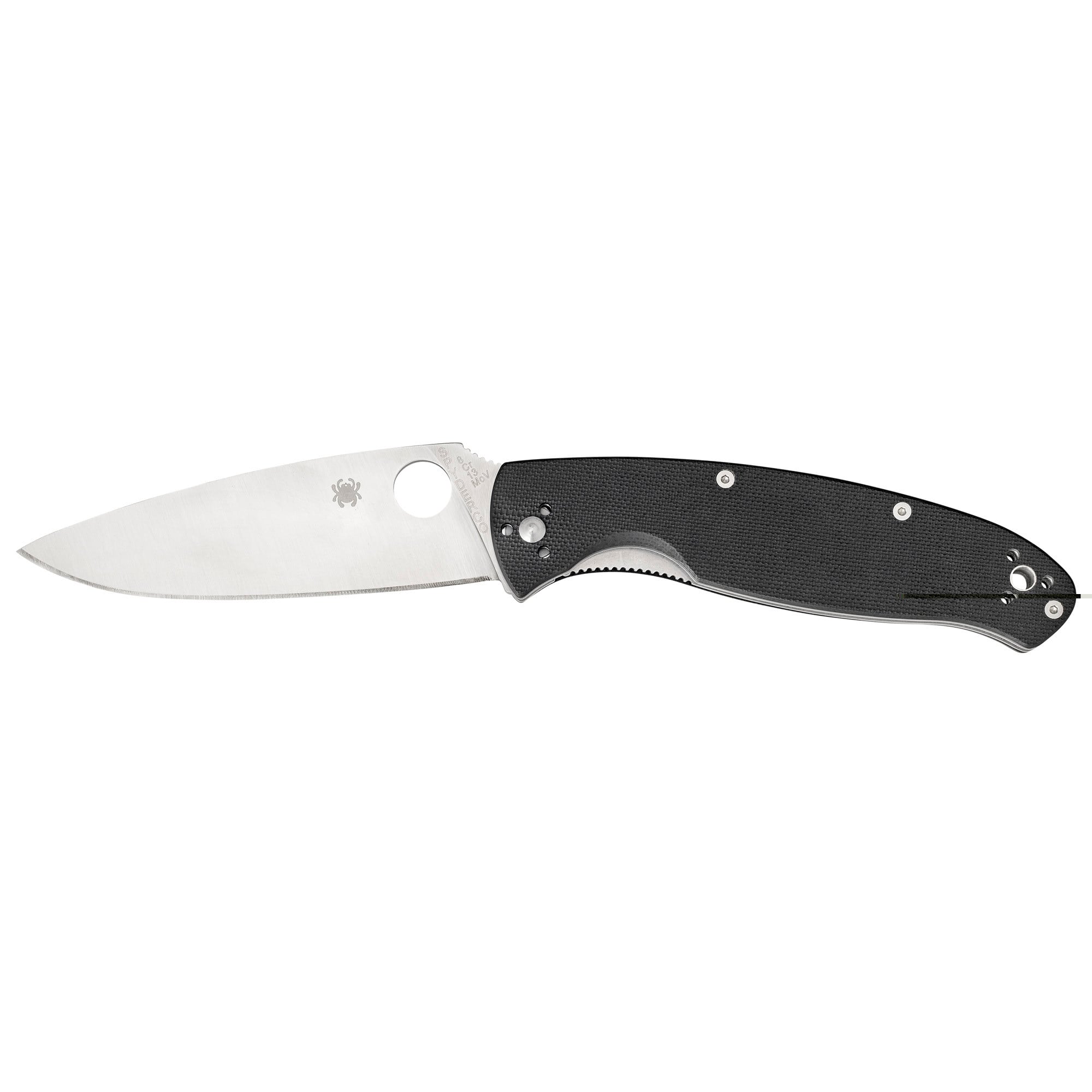 Spyderco C142GP Resilience4.20" Folding Drop Point Plain 8Cr13MoV SS Blade Black G10 Handle Includes Pocket Clip