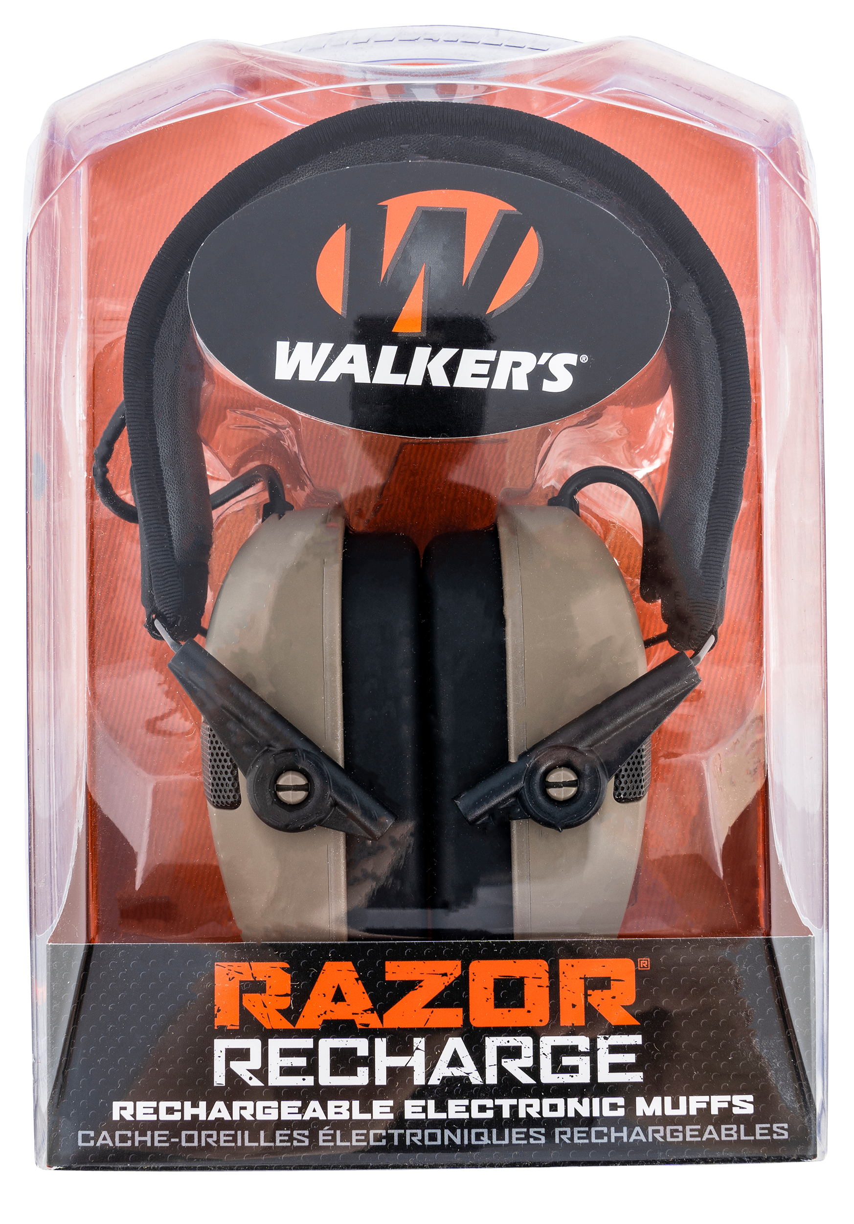 Walker's GWPRSEMRC Razor Rechargeable Electronic Muff Polymer 21 dB Over the Head Black Adult