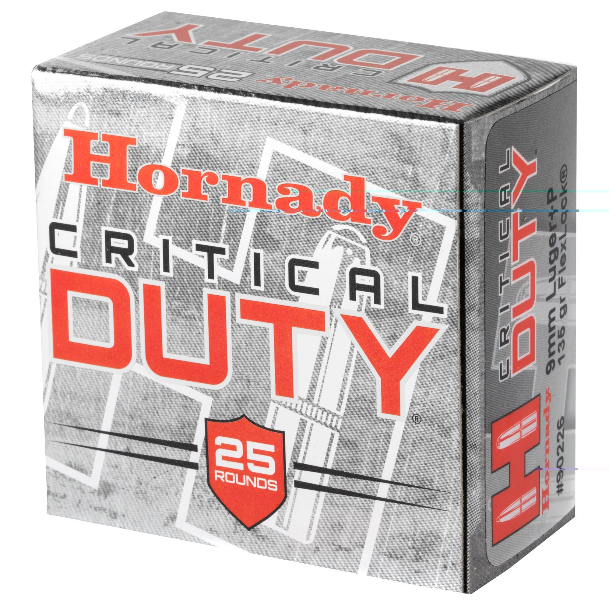 Hornady Critical Duty Ammunition 9mm Luger +P 135 Grain FlexLock Box of 25