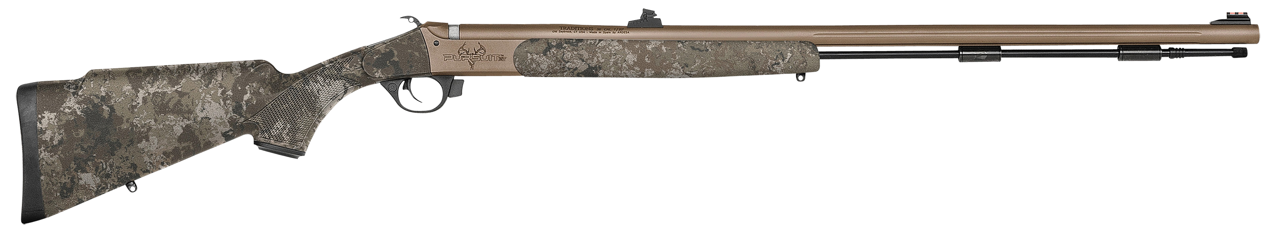 Traditions R748804425WA Pursuit XT Northwest Magnum 50 Cal Musket Ignition 26",Burnt Bronze Barrel/Rec, Veil Wideland Synthetic Furniture, Fiber Optic Iron Sights