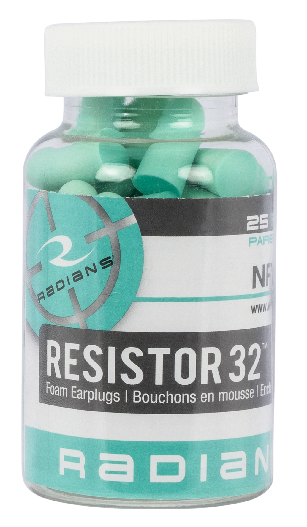 Radians FP70A/25 Resistor Earplugs Foam 32 dB In The Ear Aqua Blue Adult 25 Pair