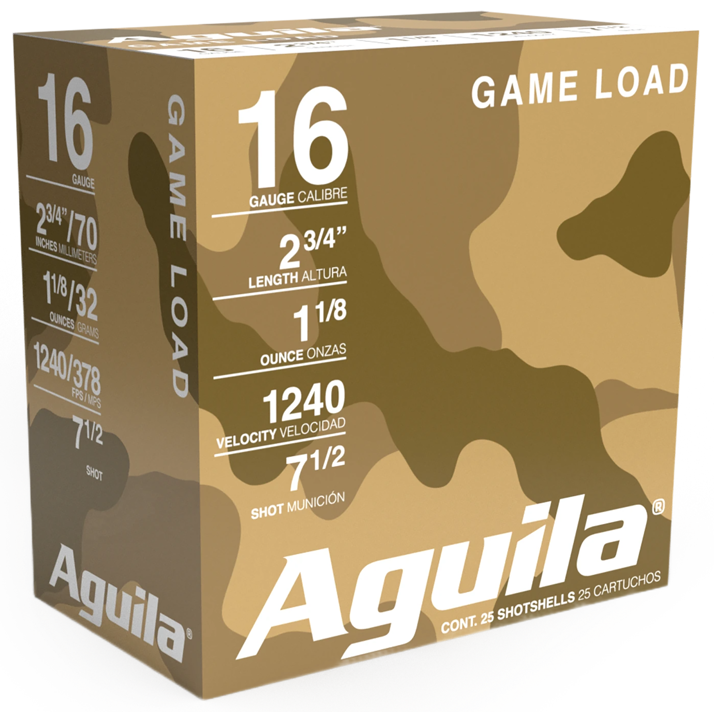 Aguila 1CHB1607 Birdshot High Velocity 16 Gauge 2.75" 1 1/8 oz 7.5 Shot 25 Per Box/ 10 Cs