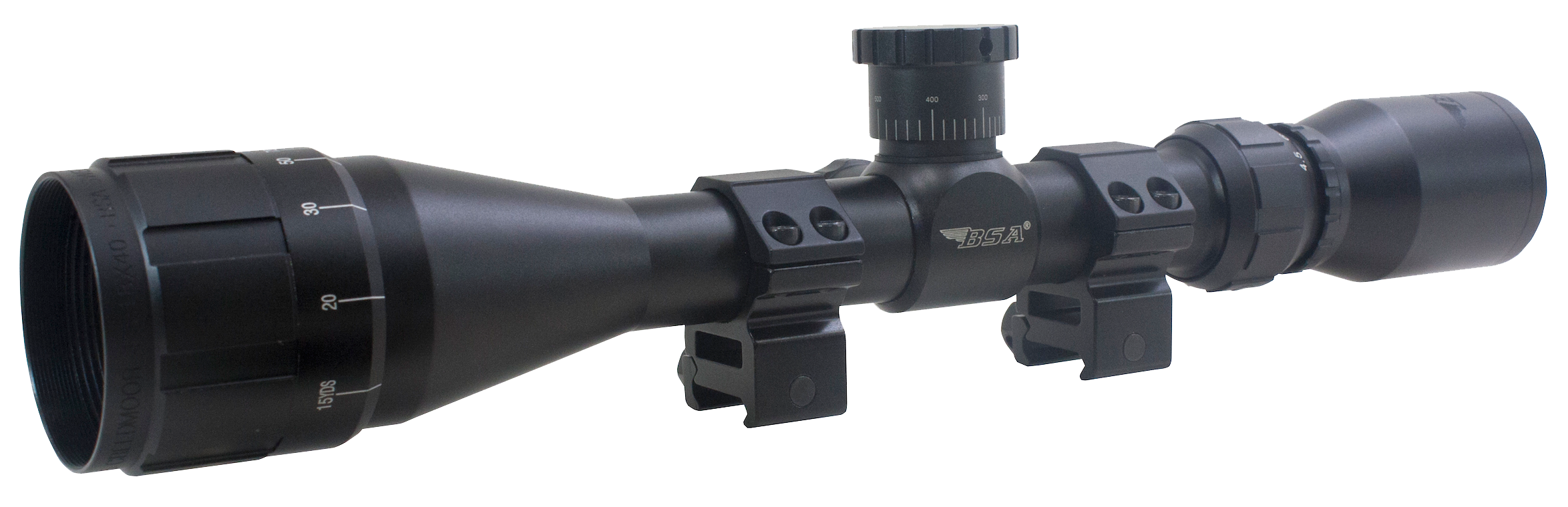 BSA Sweet .17 AO Rimfire Rifle Scope 3-12x 40mm Adjustable Objective Duplex Reticle Matte Black