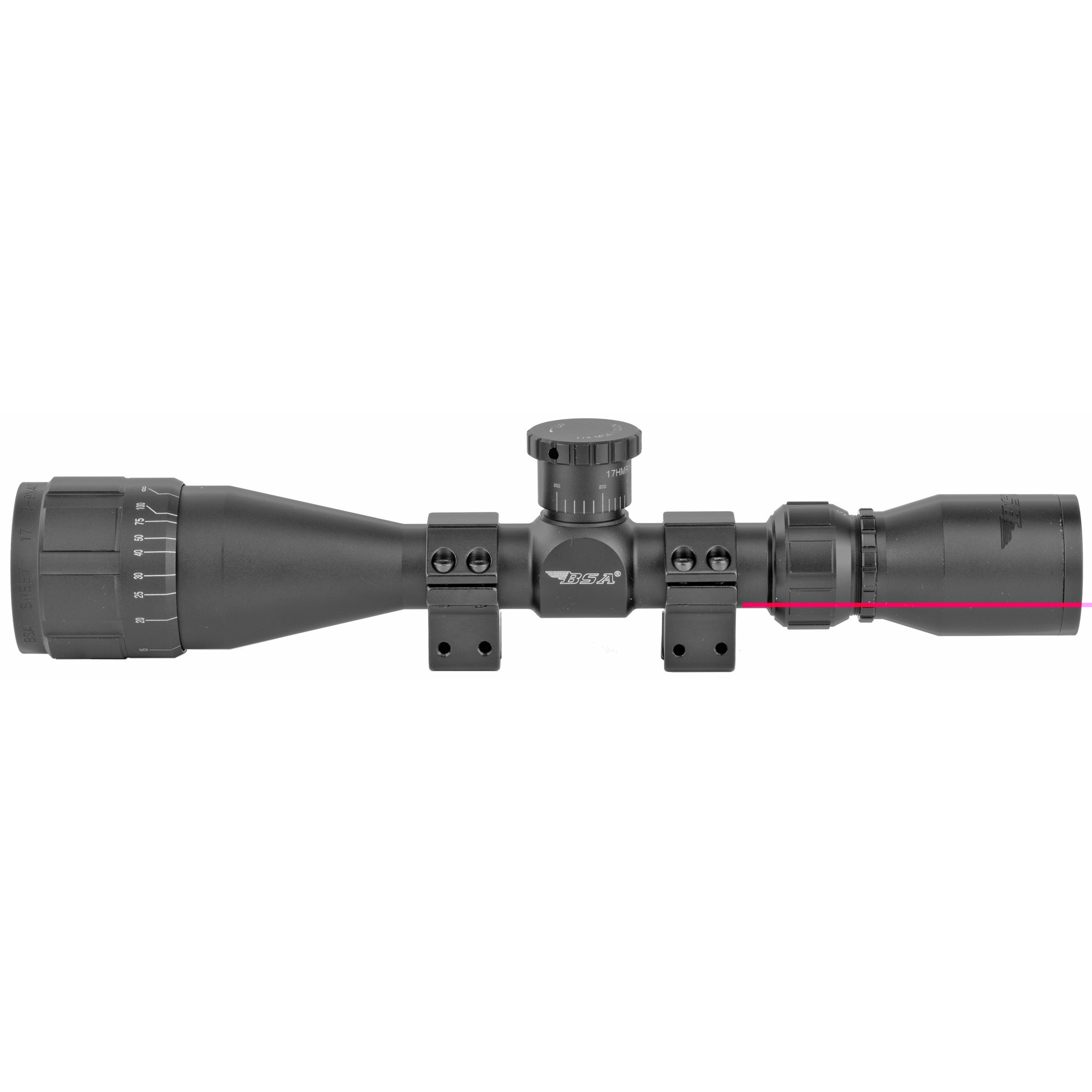 BSA Sweet .17 AO Rimfire Rifle Scope 3-12x 40mm Adjustable Objective Duplex Reticle Matte Black