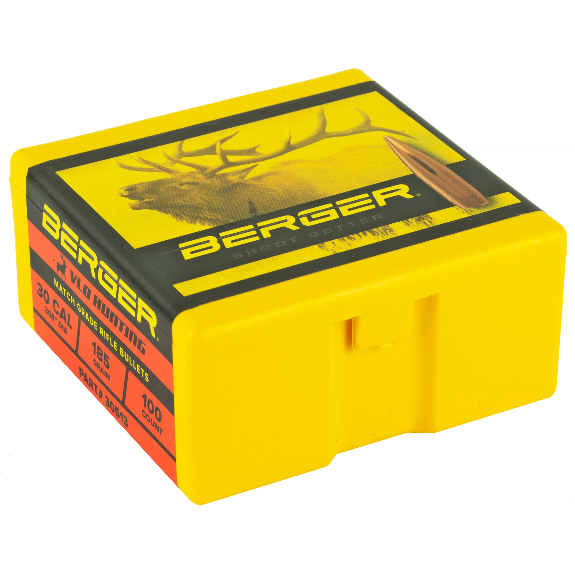 Berger Hunting Bullets 30 Caliber (308 Diameter) 185 Grain VLD Hollow Point Boat Tail