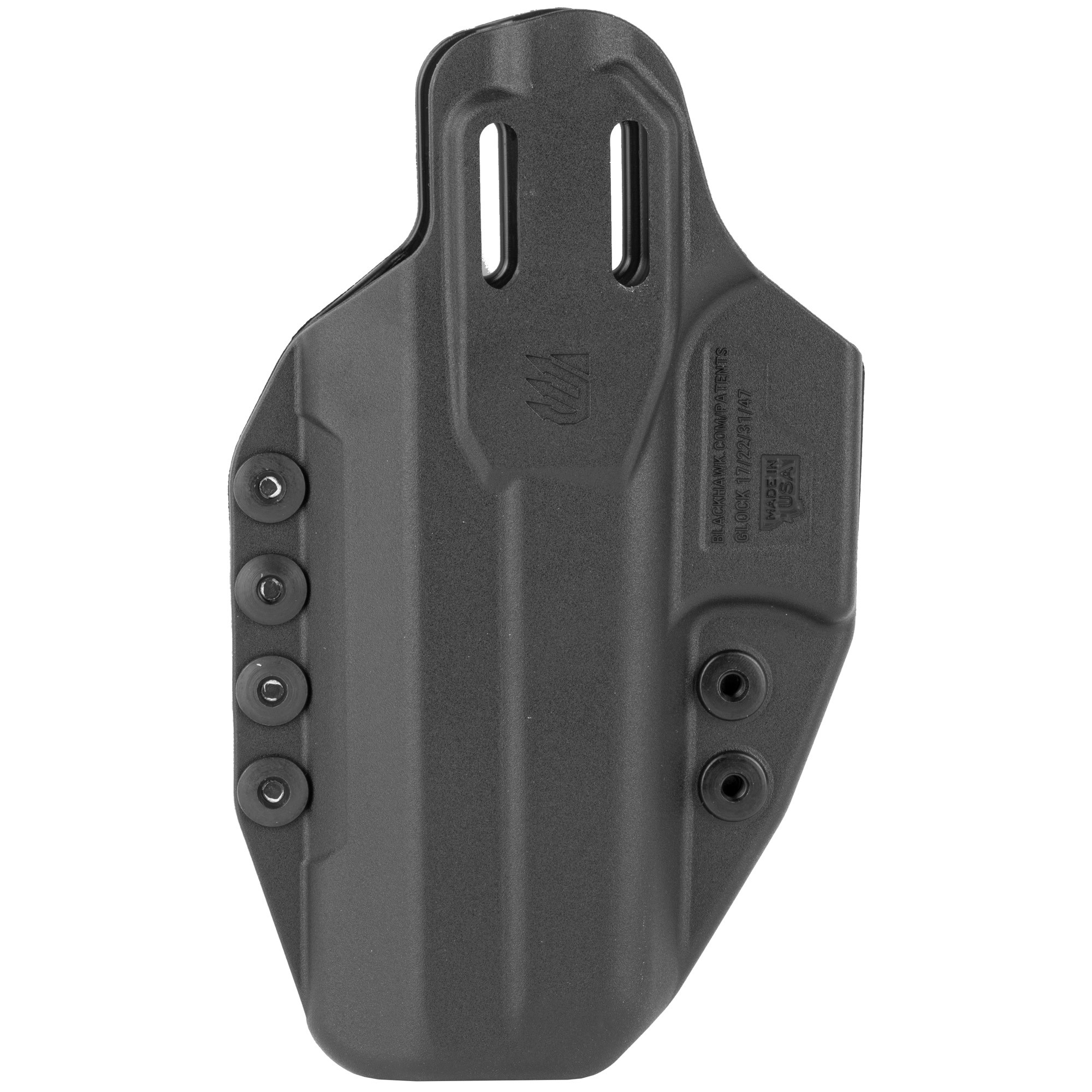 Blackhawk 416000BK StacheIWB Size 00 Black Polymer Belt Clip Compatible w/Glock 17/22/31/47 Ambidextrous