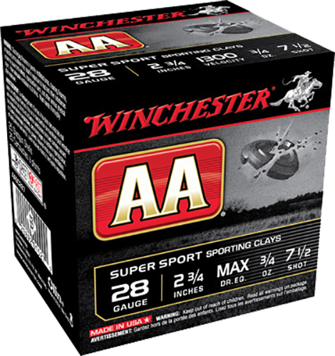 Winchester Ammo AASC287 AA Super Sport Sporting Clay 28 Gauge 2.75" 3/4 oz 1300 fps 7.5 Shot 25ea