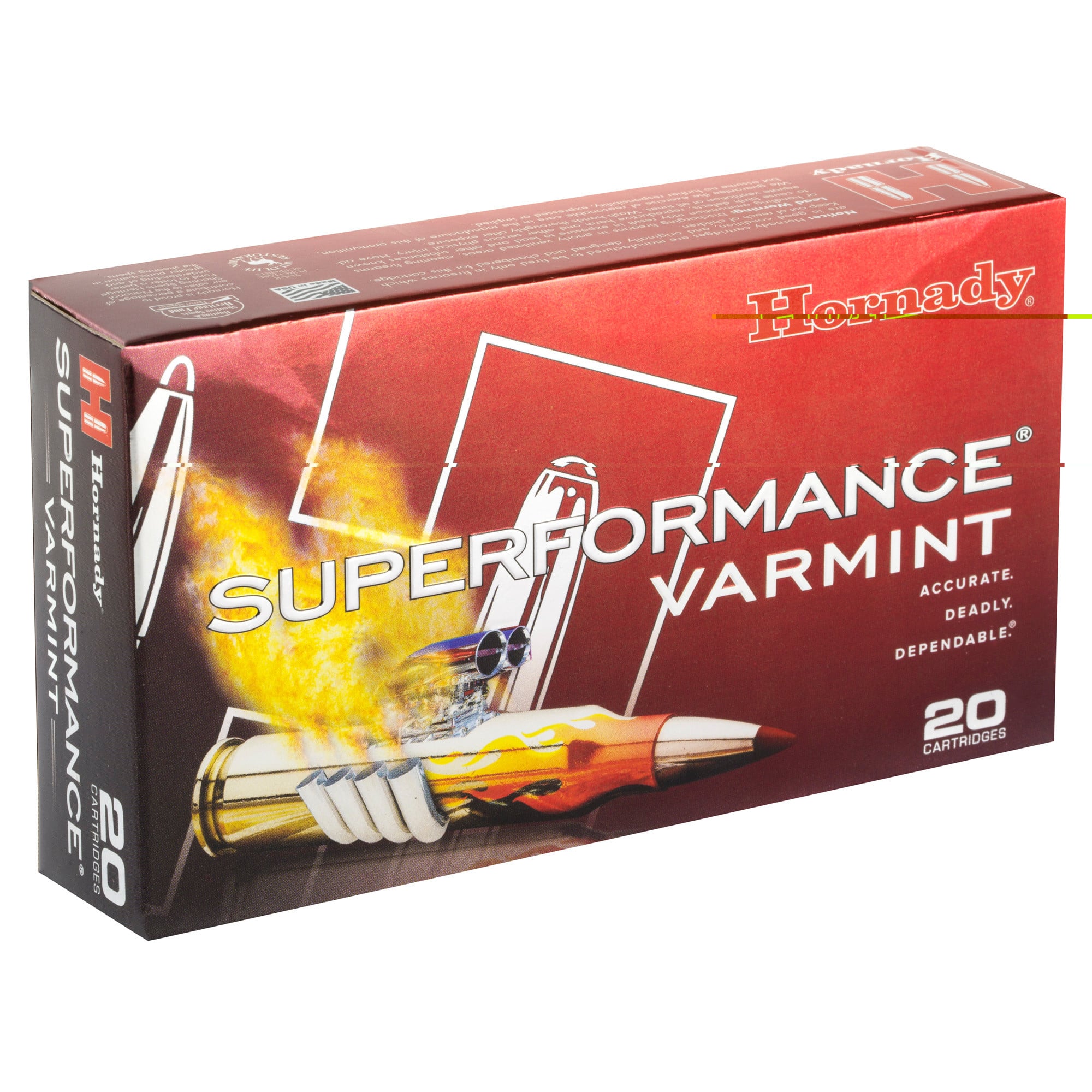 Hornady Superformance Varmint Ammunition 243 Winchester 58 Grain V-MAX Polymer Tip 20RD
