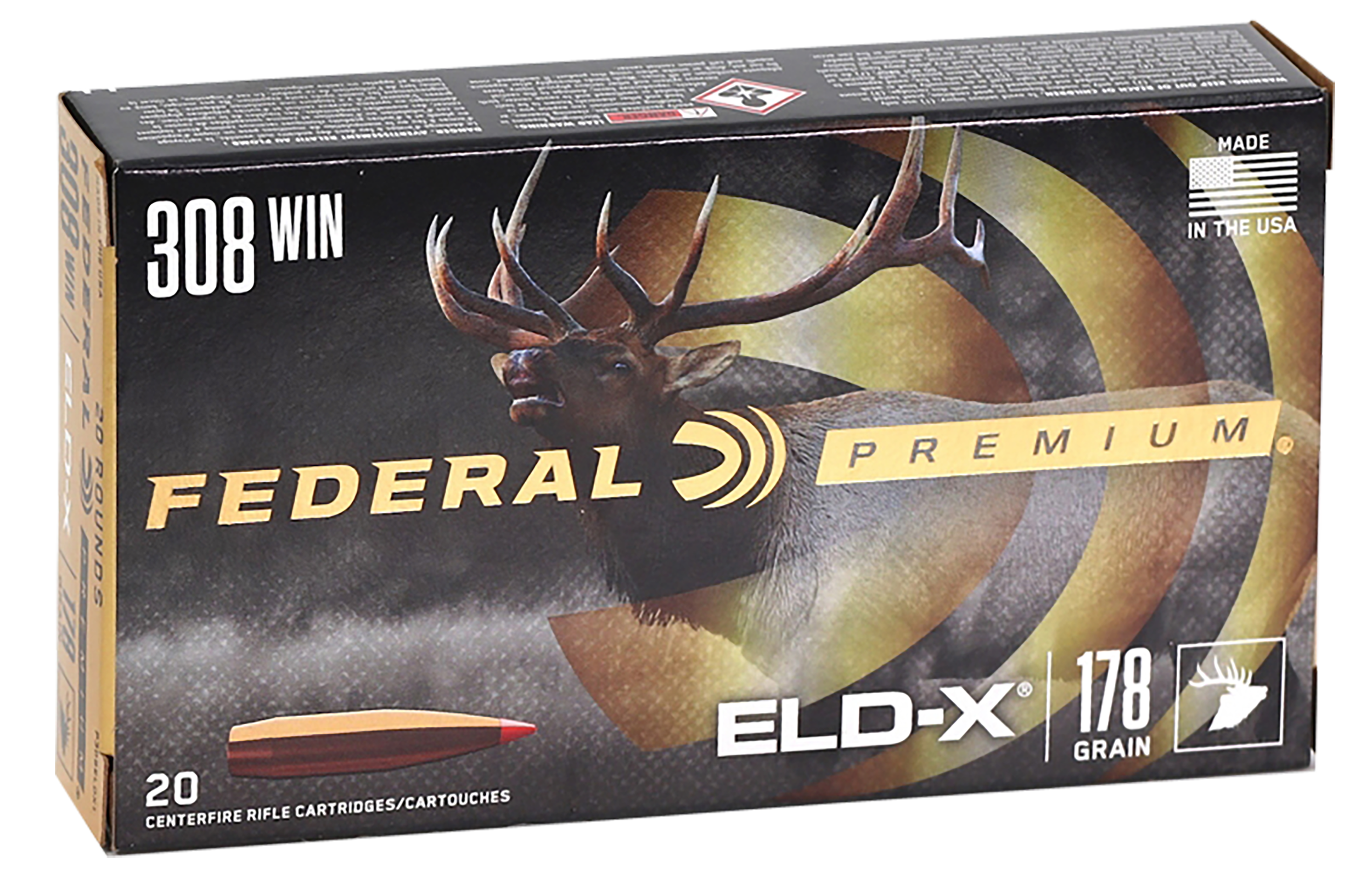 Federal Premium Ammunition 308 Winchester 178 Grain Hornady ELD-X Polymer Tip 20RD