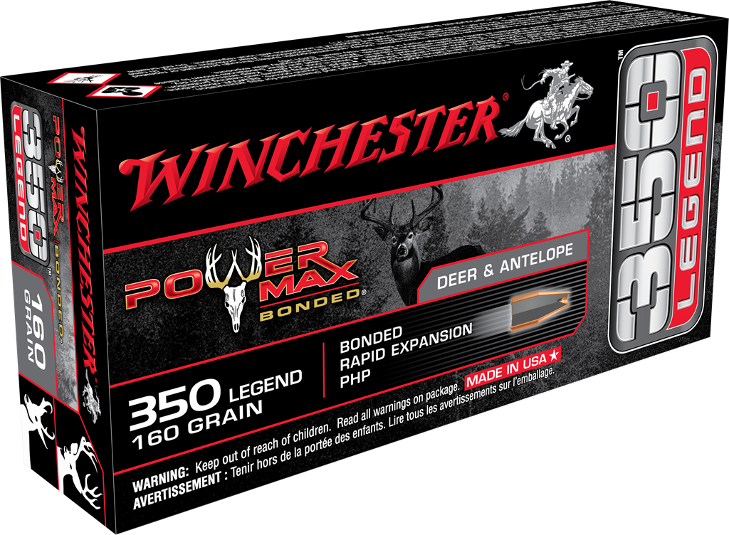 Winchester Power Max Bonded Ammunition 350 Legend 160 Grain Protected Hollow Point 20RD