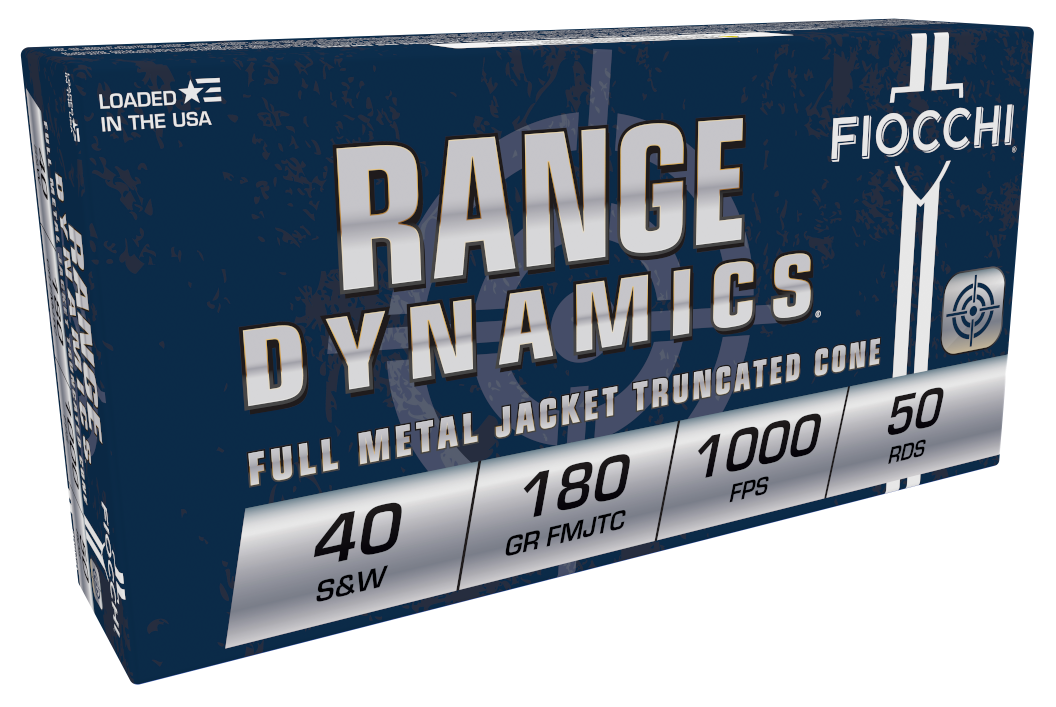 Fiocchi 40SWD Range Dynamics Pistol 40 S&W 180 gr Full Metal Jacket Truncated-Cone (TCFMJ) 50rd Bx