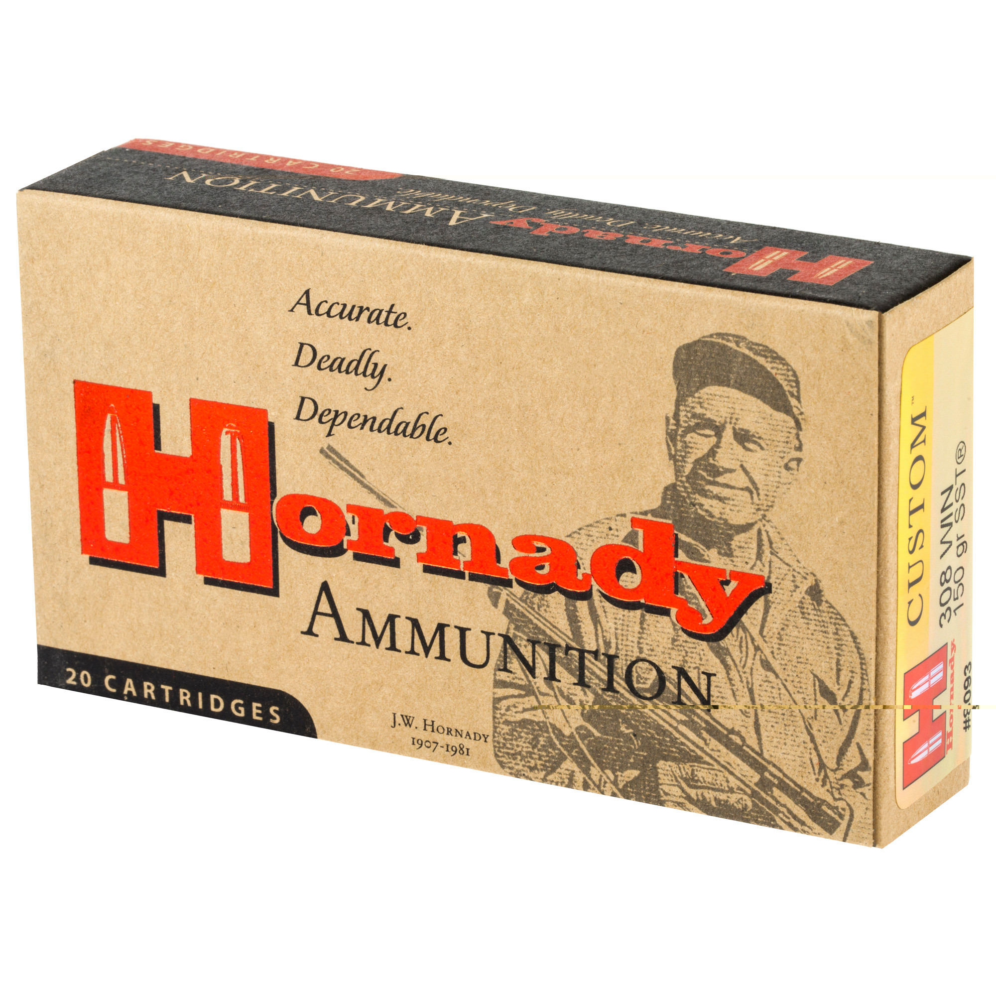 Hornady Custom Ammunition 308 Winchester 150 Grain SST Polymer Tip 20RD