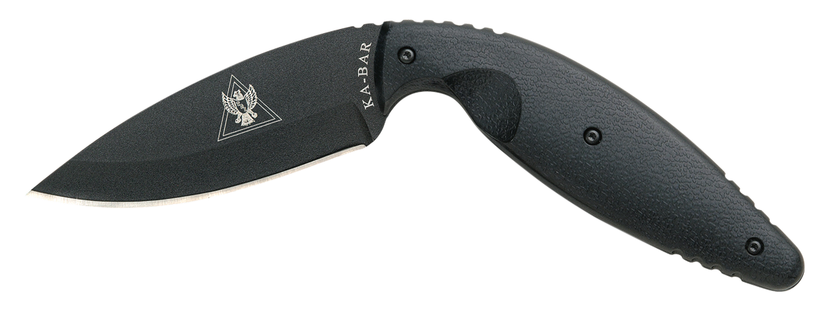 Ka-Bar 1482 TDI Law Enforcement Large 3.69" Fixed Drop Point Plain Black AUS-8A SS Blade Black Zytel Handle Includes Belt Clip