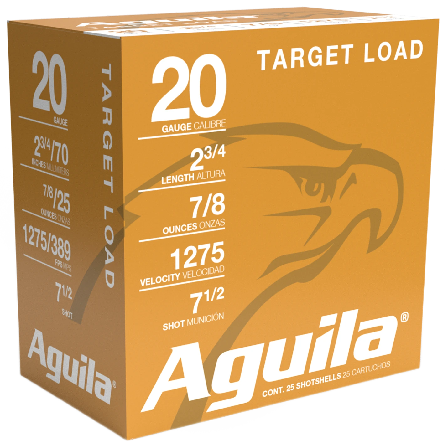 Aguila 1CHB2037 Target Load Competition 20 Gauge 2.75" 7/8 oz 7.5 Shot 25 Per Box/ 10 Cs