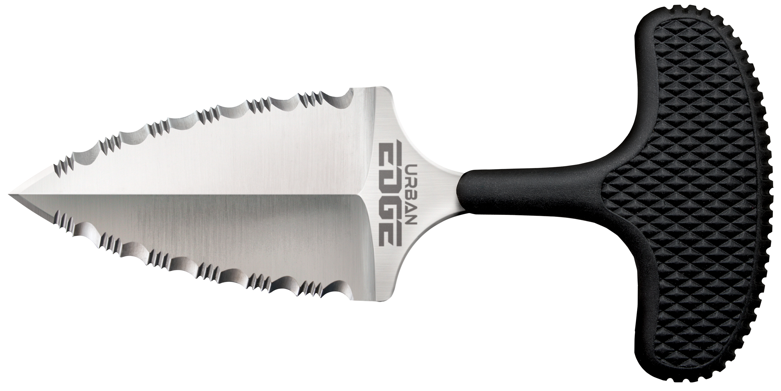 Cold Steel CS43XLSS Urban Edge2.50" Fixed Serrated Stone Washed Japanese AUS-8A SS Blade/Black Textured Kray-Ex Handle