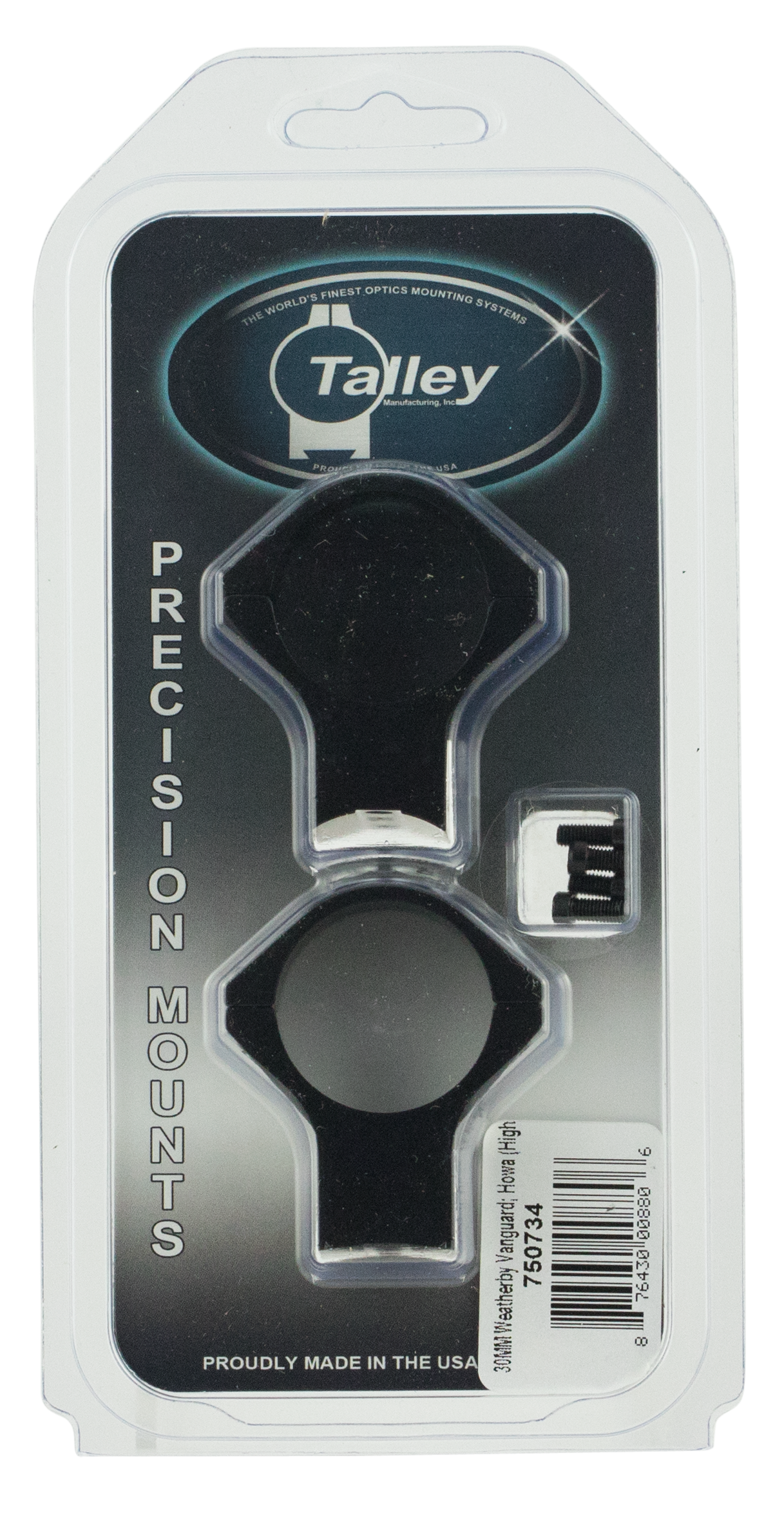 Talley Lightweight 2 Piece Scopemount w/ Integral 30mm Rings Black Anodized, High, Weatherby Vanguard