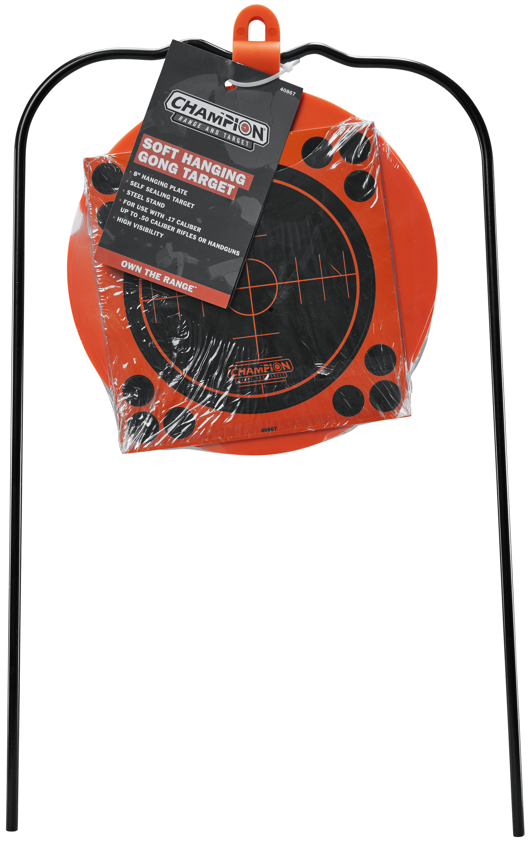 Champion Targets 40867 GongChampion Centerfire Hanging Metal Target/ Black/Orange