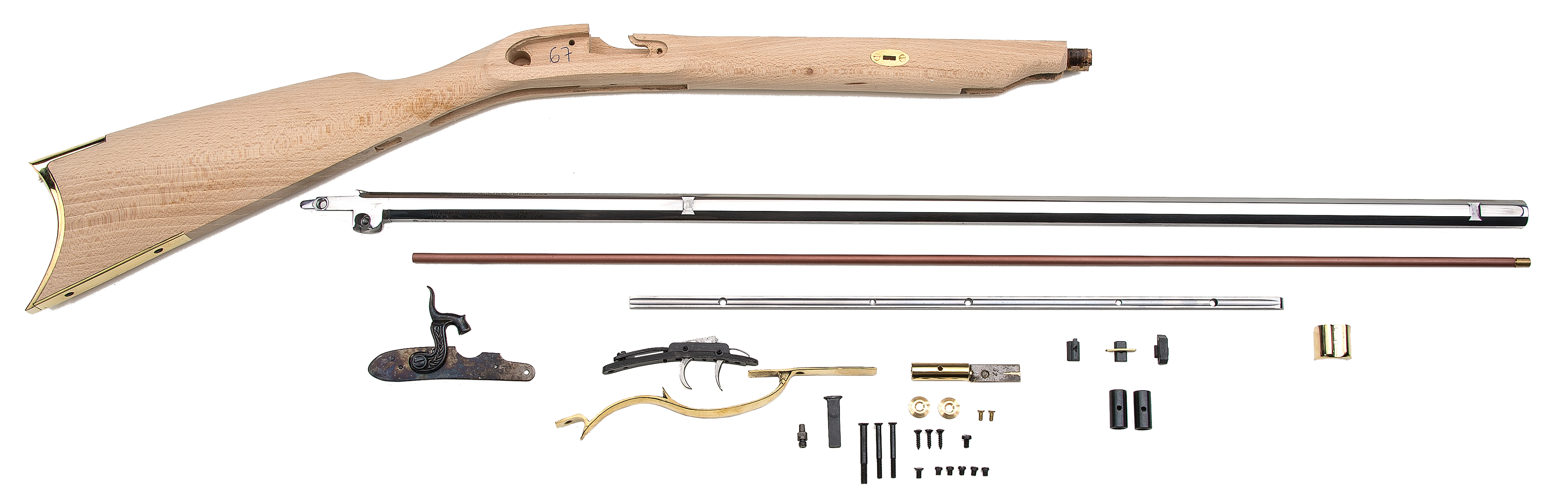 Traditions Crockett Muzzleloading Rifle Unassembled Kit 32 Caliber Percussion 1 in 48" Twist 32" Barrel in the White