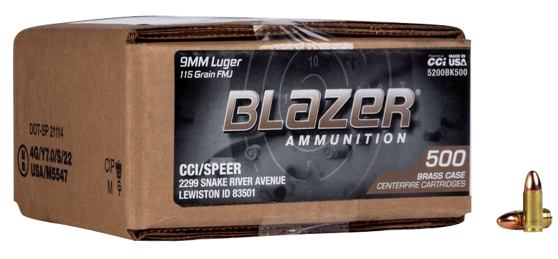 Cci Blazer Brass Cci 5200bk500    9mm 115 Blzr Brass *loose   500/1
