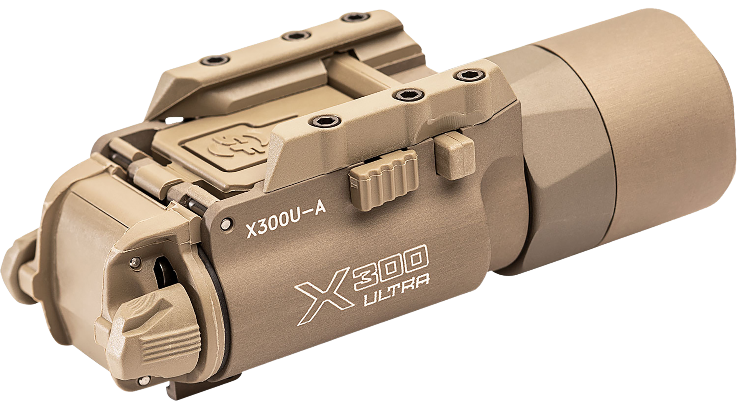 SureFire X300UATN X300U-A Weapon Light 1000 Lumens Output White LED Light 213 Meters Beam Universal/Picatinny Rails Mount Tan Anodized Aluminum