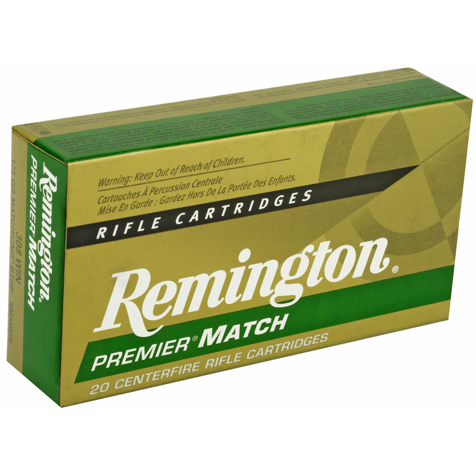 Remington Premier Match Ammunition 308 Winchester 175 Grain Sierra MatchKing Hollow Point 20RD