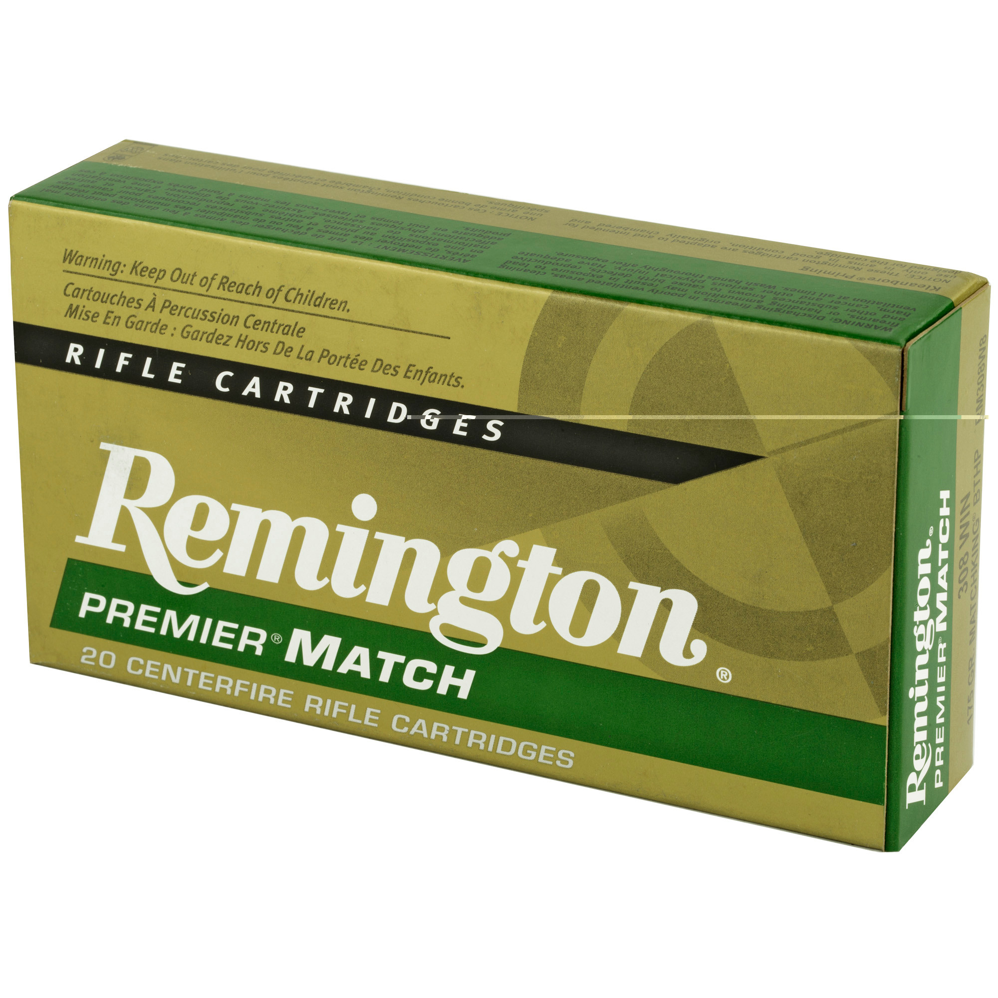 Remington Premier Match Ammunition 308 Winchester 175 Grain Sierra MatchKing Hollow Point 20RD