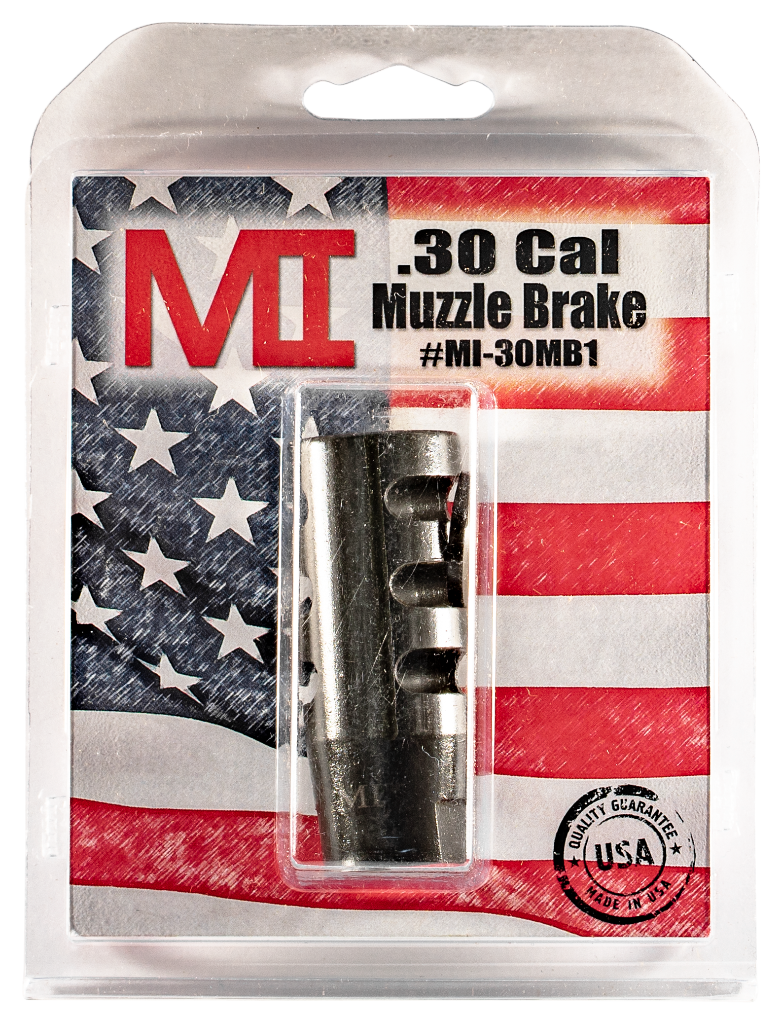 Midwest Industries MIAR30MB1 Muzzle BrakeBlack Phosphate Steel with 5/8"-24 tpi Threads for 30 Cal AR-Platform