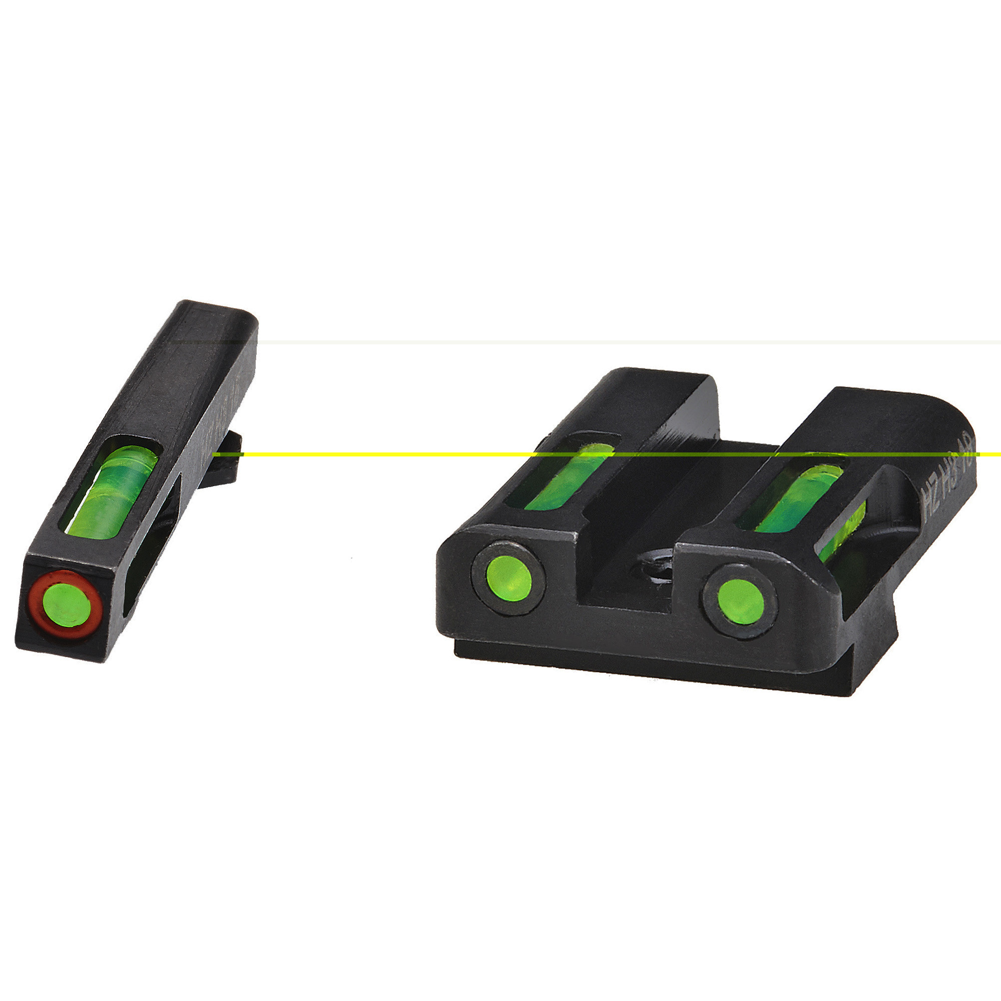 HIVIZ LiteWave H3 Night Sight Set Glock Standard Frame 3-Dot Tritium Green Litepipe with Orange Front Ring