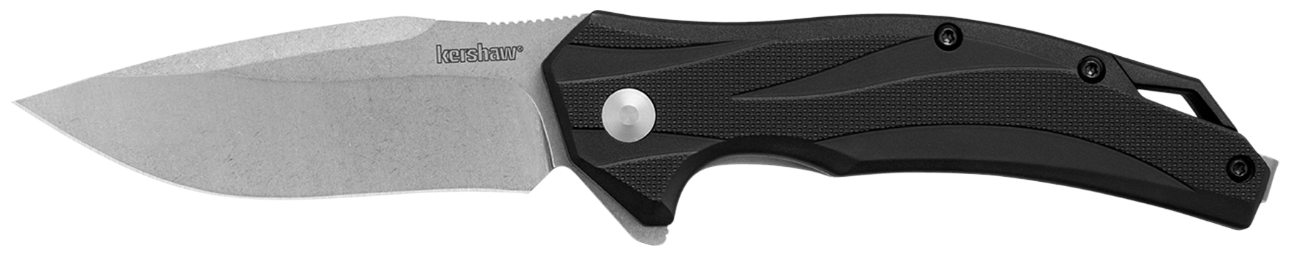 Kershaw 1645 LateralFull Size Folding Drop Point w/Recurve Plain Stonewashed 8Cr13MoV SS Blade/Gray Textured Glass-Filled Nylon Handle Includes Pocket Clip