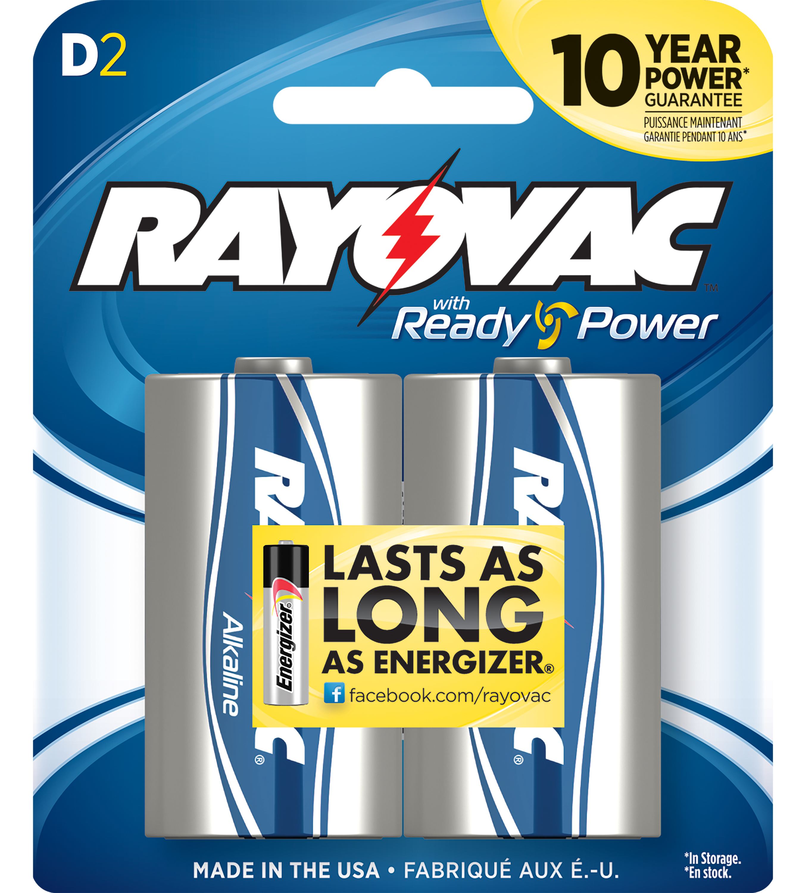 Rayovac 8132F D1.5V Alkaline 12000 mAh 2 Pack