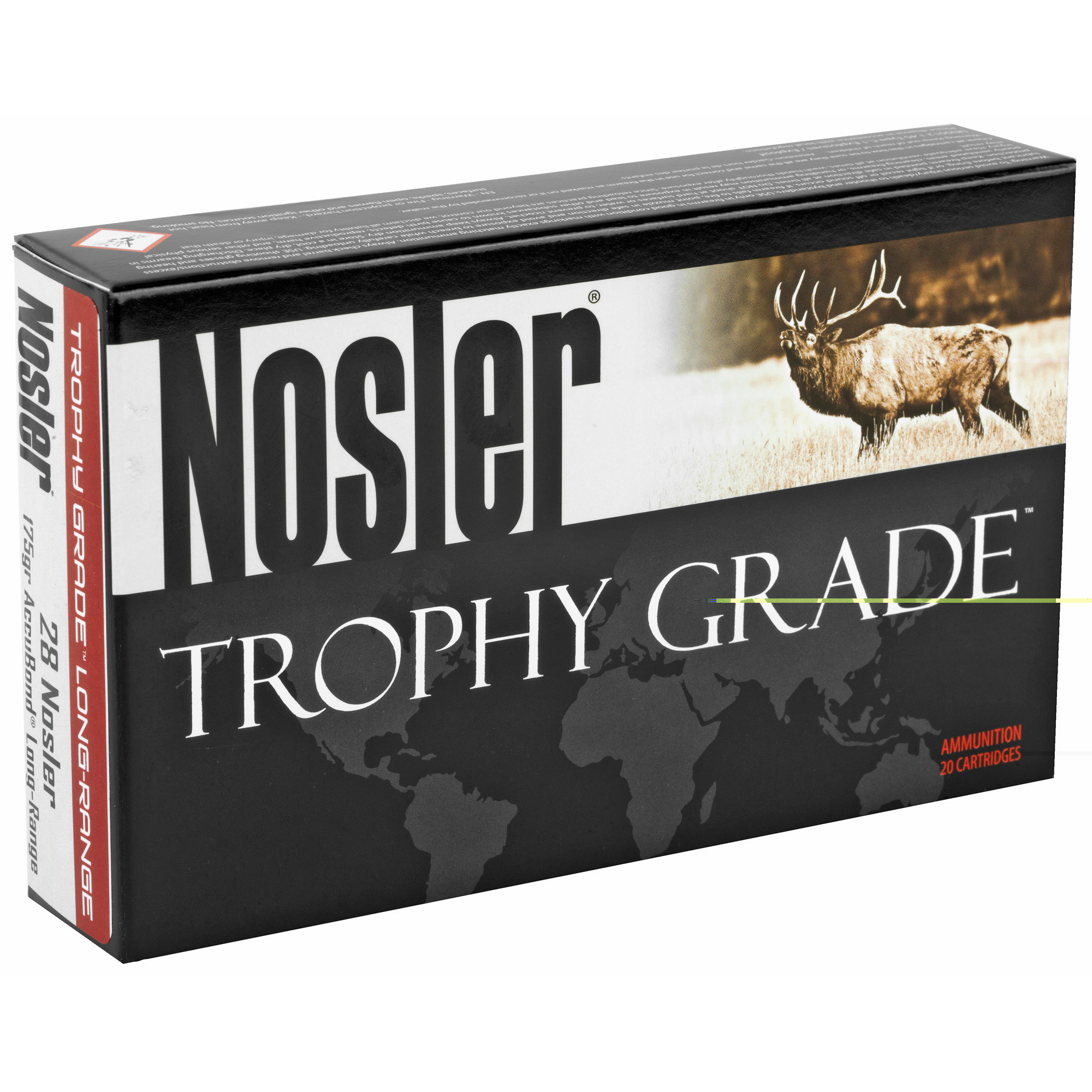 Nosler Trophy Grade Ammunition 28 Nosler 175 Grain AccuBond Long Range 20RD