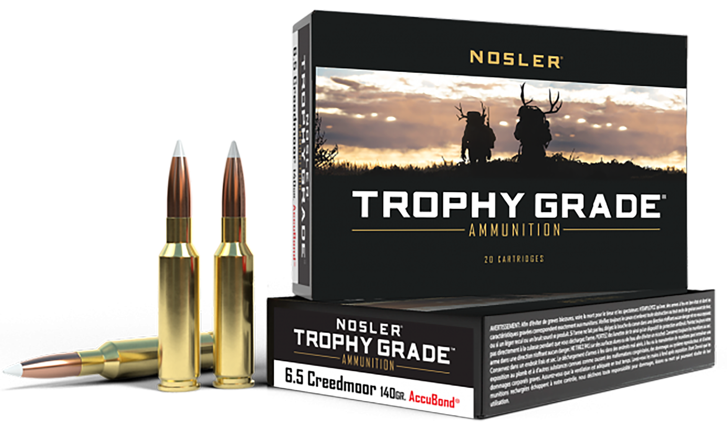 Nosler Trophy Grade Ammunition 6.5 Creedmoor 140 Grain AccuBond 20RD