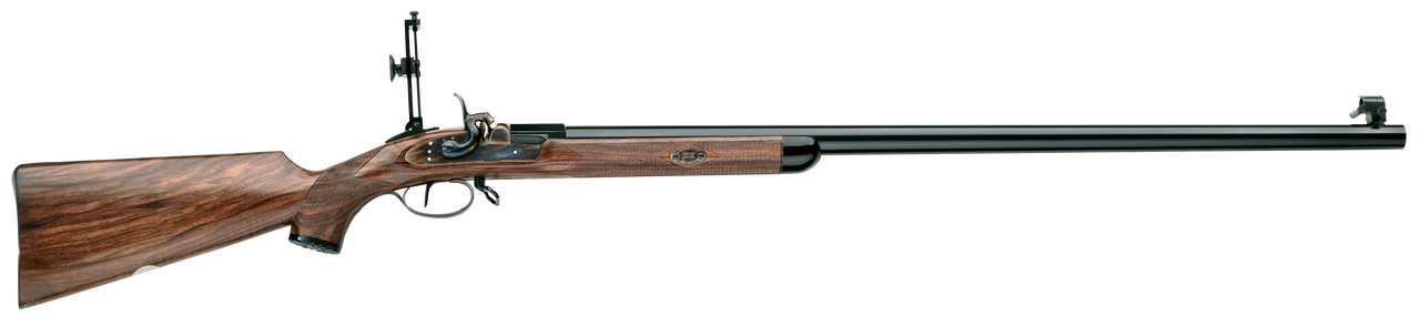 Taylors & Company 210065 Gibbs45 Cal Percussion 32.31" Round Blued Barrel, Color Case Hardened Rec, Oiled Walnut Stock with Checkered Grip, Adj. Creedmoor Rear/Tunnel Front Sight