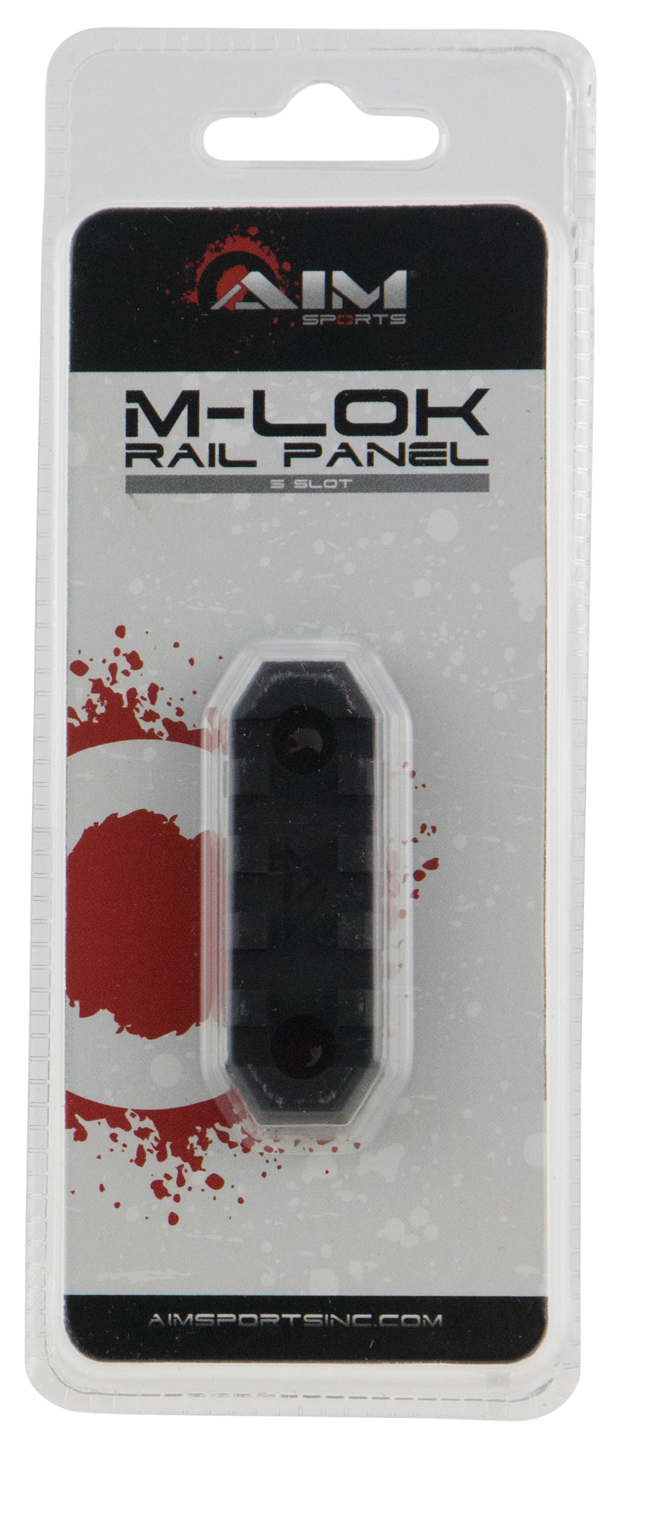 Aim Sports MLRS1 Panel SectionRifle Picatinny Rail 2.50" 5 Slot Black Anodized 6061-T6 Aluminum