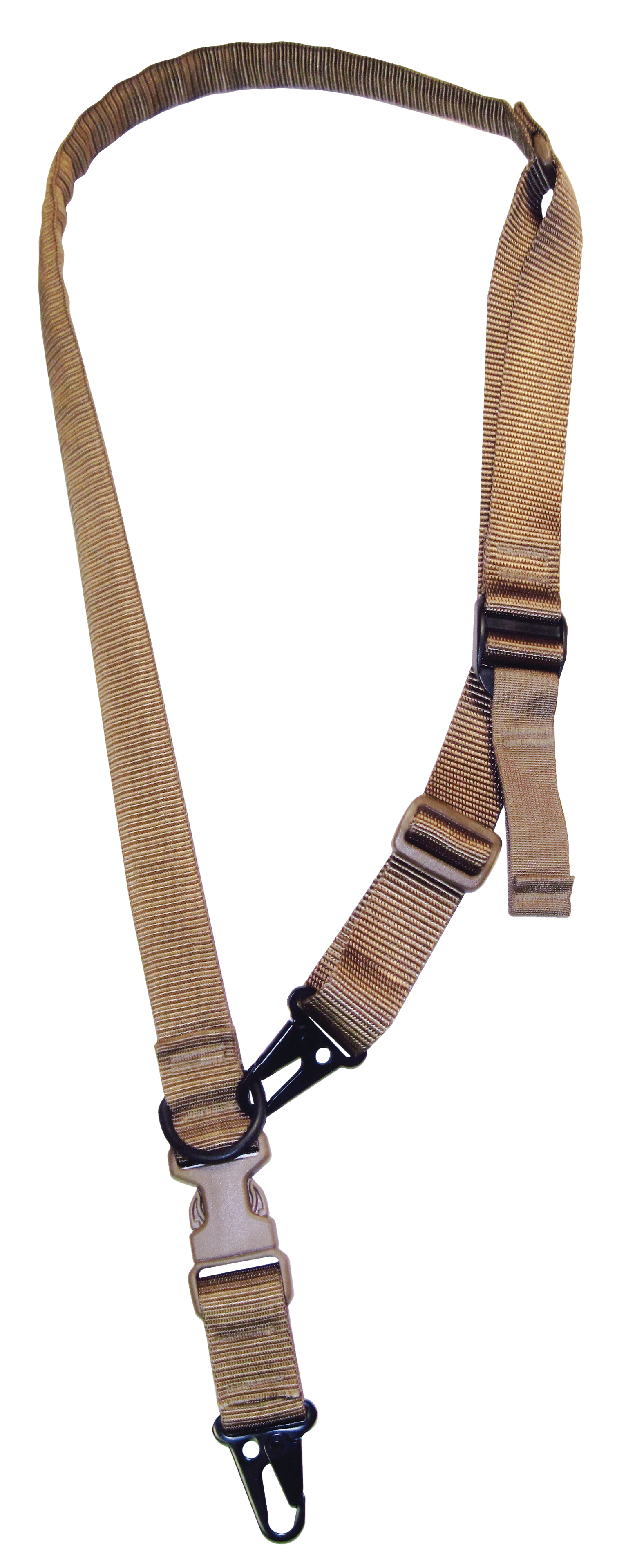 Tacshield T6030CY Warrior 2-in-1 Sling made of Coyote Webbing with HK Snap Hook & Padded Fast Adjust Design for Rifle/Shotgun