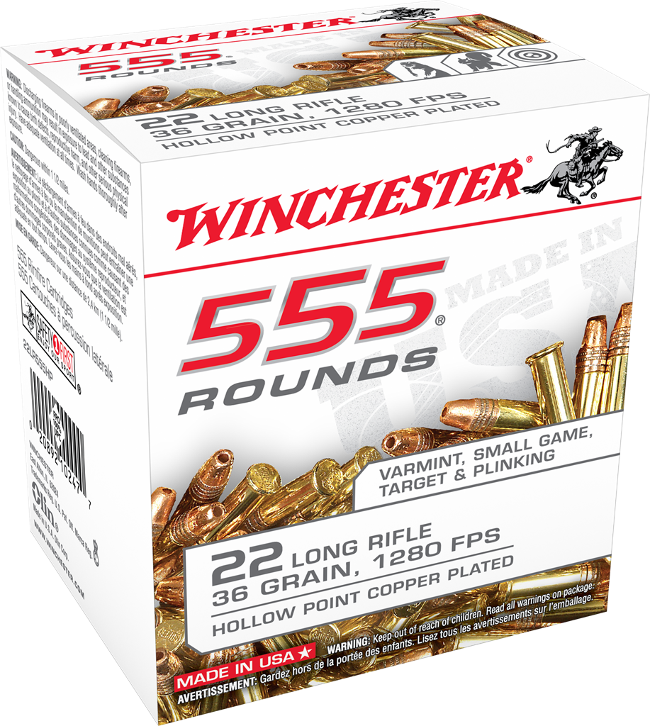 Winchester Ammunition 22 Long Rifle 36 Grain Plated Lead Hollow Point