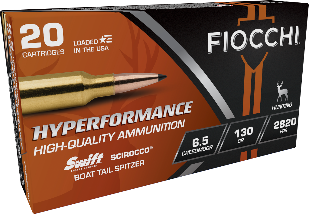 Fiocchi 65CMSCA Hyperformance Hunting 6.5 Creedmoor 130 gr Swift Scirocco II Boat-Tail Spitzer 20 Per Box/ 10 Cs