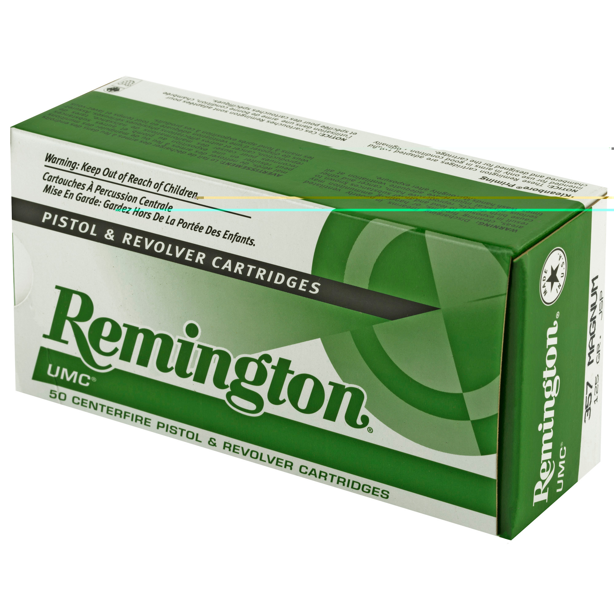 Remington Ammunition 23738 UMC Target 357 Mag 125 gr Jacketed Soft Point (JSP) 50rd Bx