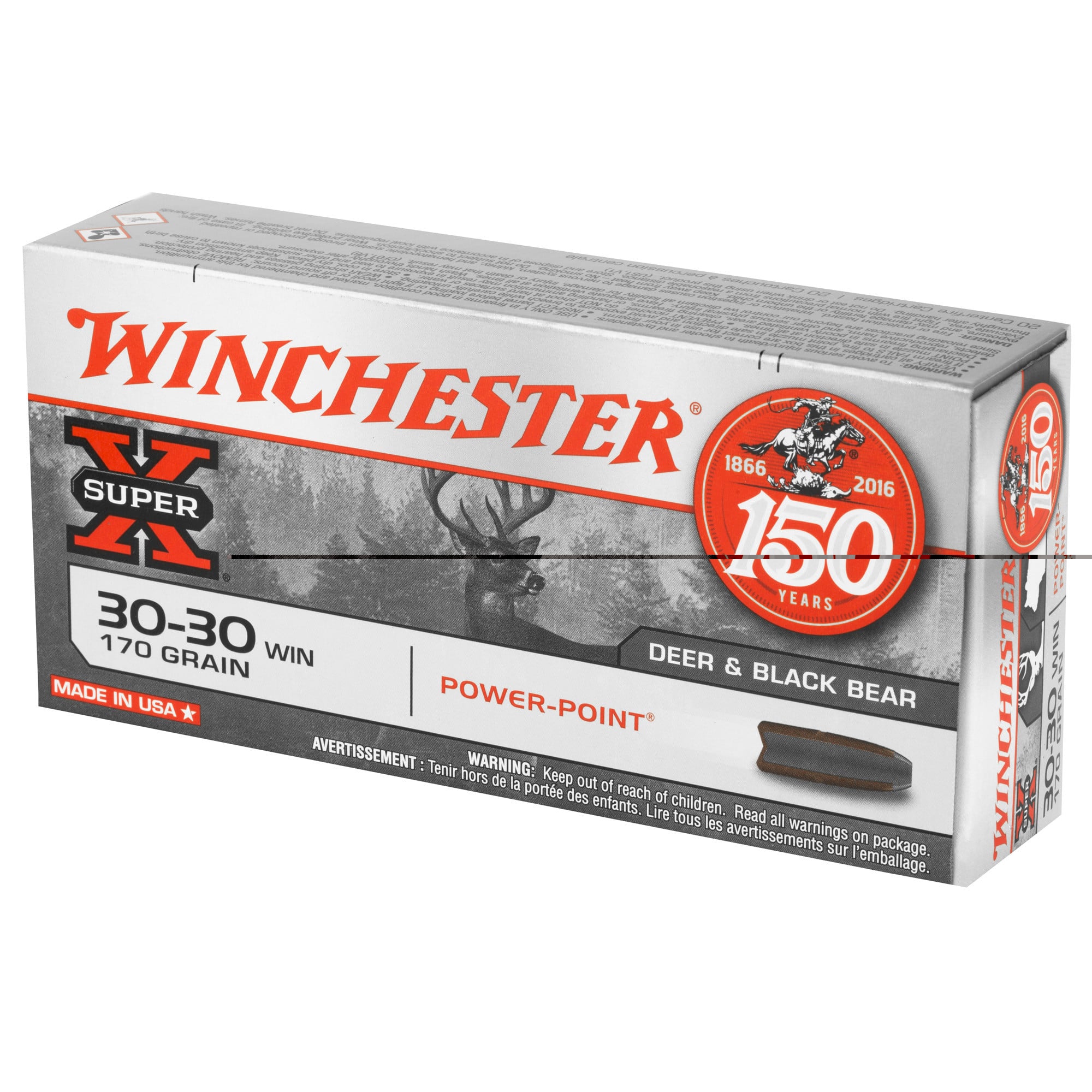 Winchester Power Point Ammunition 30-30 Winchester 170 Grain Power-Point 20RD
